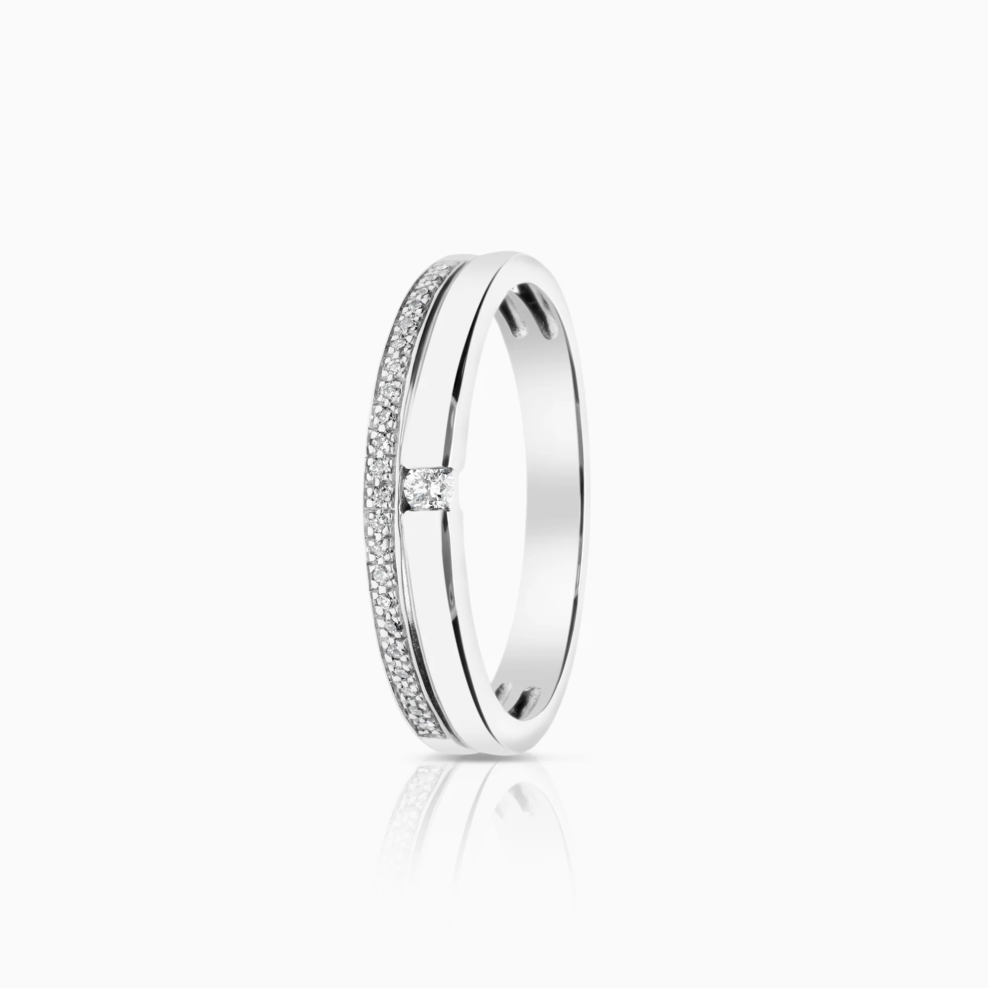 Diamond ring 0.10ct 18K white gold