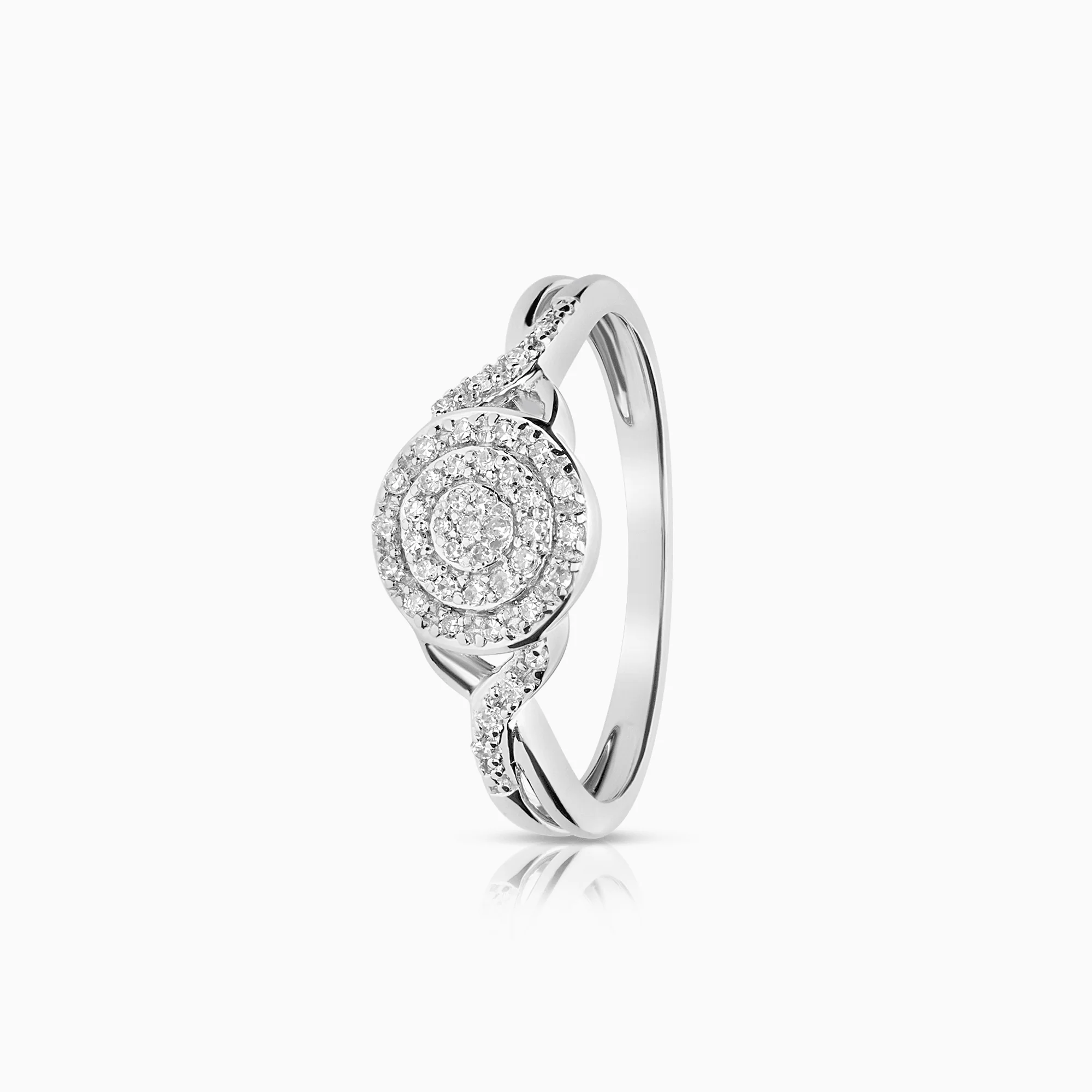 Diamond ring 0.14ct 9K white gold
