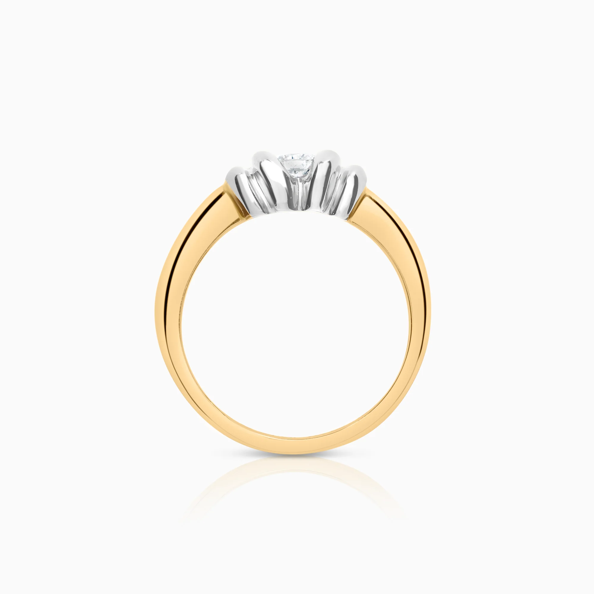 Diamond ring 0.16ct 18K gold - Image 2