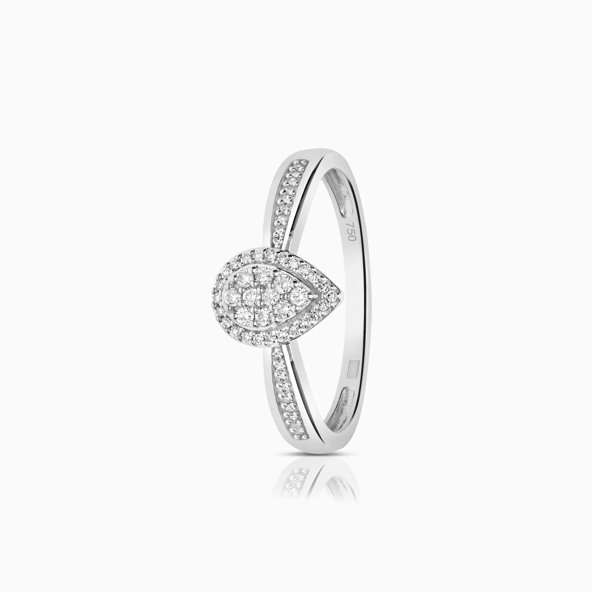 Diamond ring 0.20ct 18K white gold