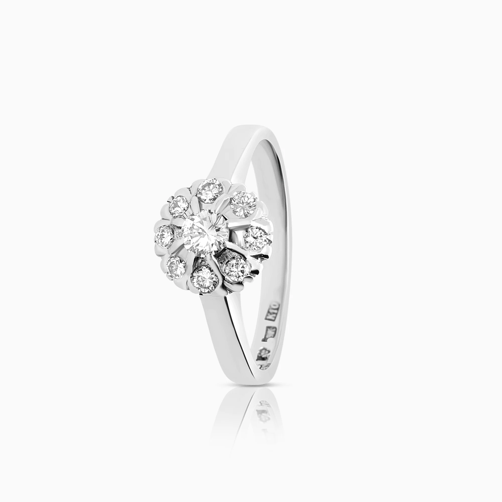 Diamond ring 0.39ct 18K white gold