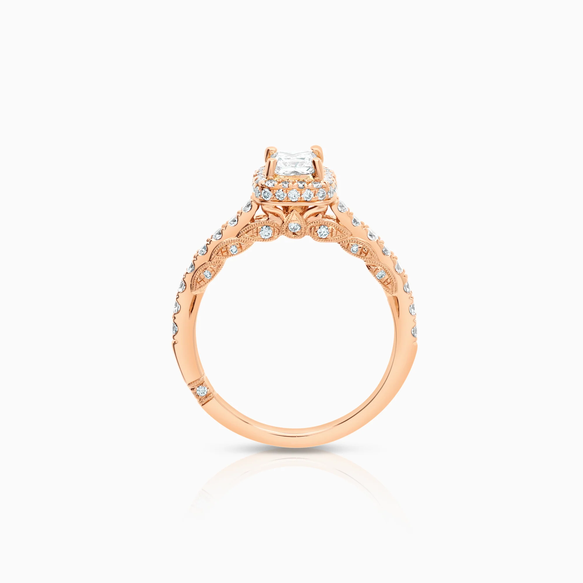 Diamond ring 1.23ct 18K rose gold - Image 2