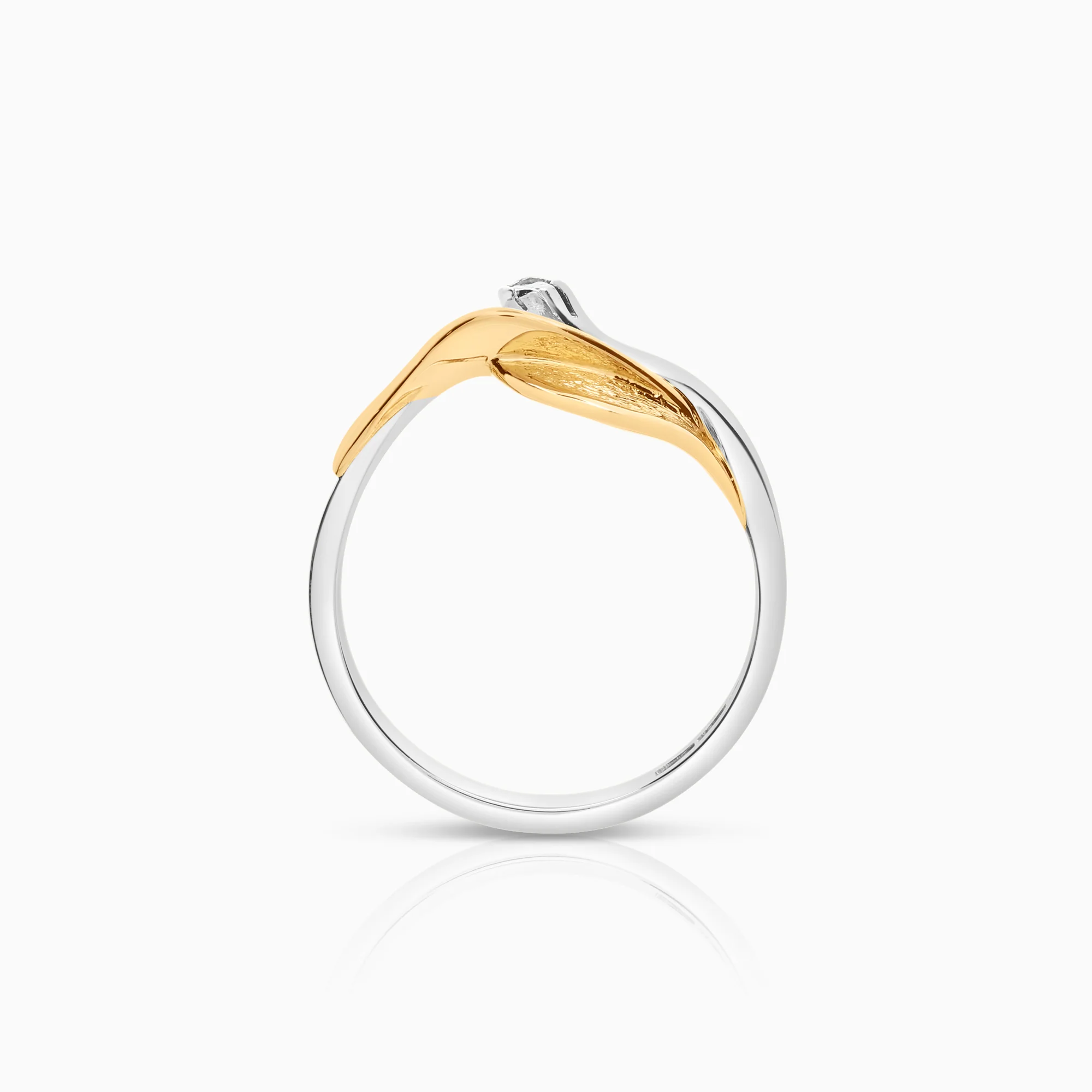 Diamond ring 0.03ct 18K gold - Image 2