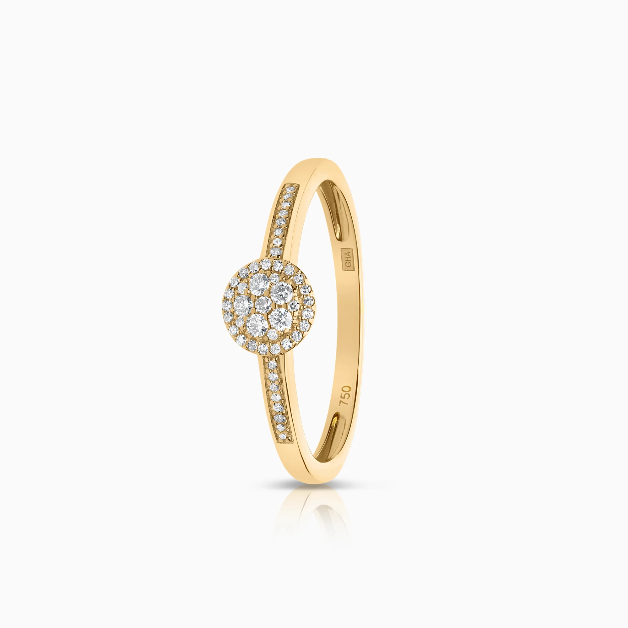 Diamond ring Halo 0.21ct 18K gold