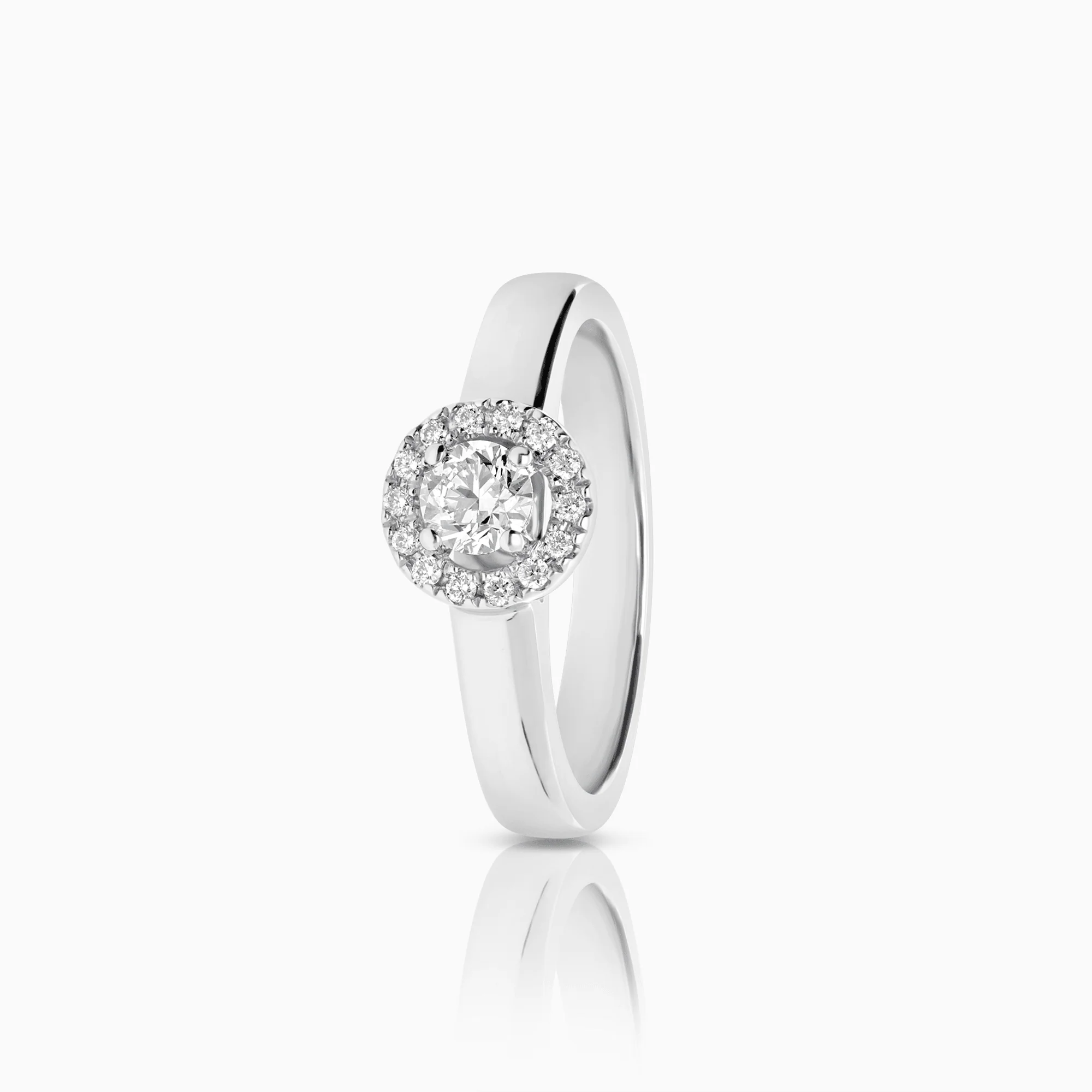 Diamond ring halo 0.32ct 18K