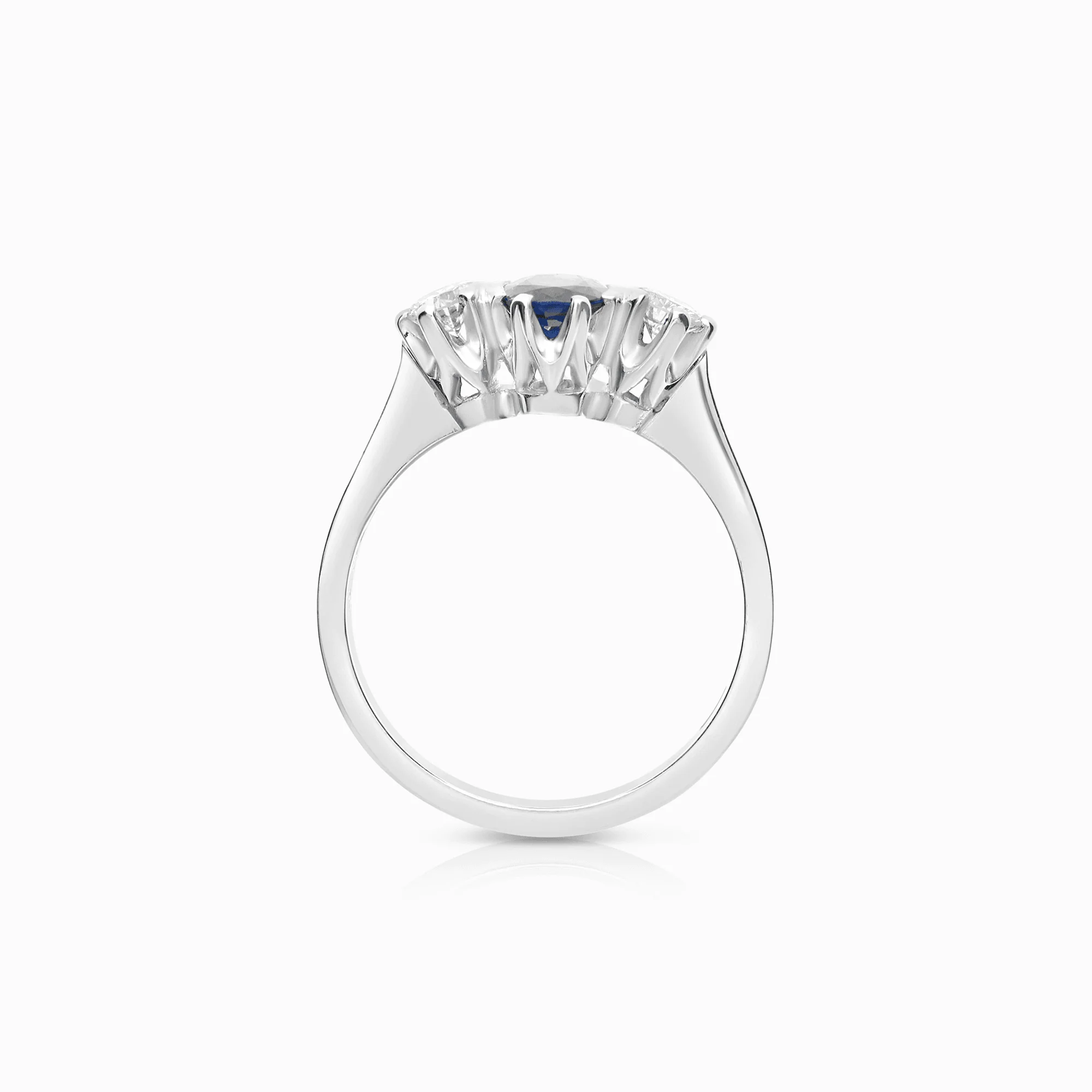 Diamond ring with blue sapphires 0.30ct 18K white gold - Image 2