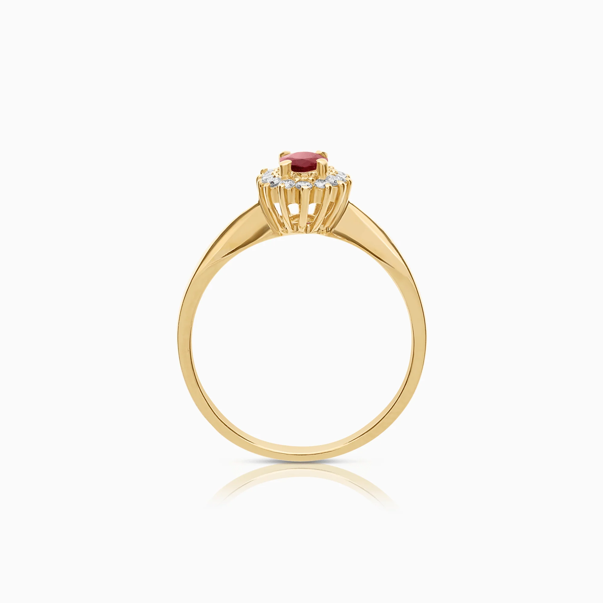 Diamond ring with red ruby 0.57ct 18K gold - Image 2