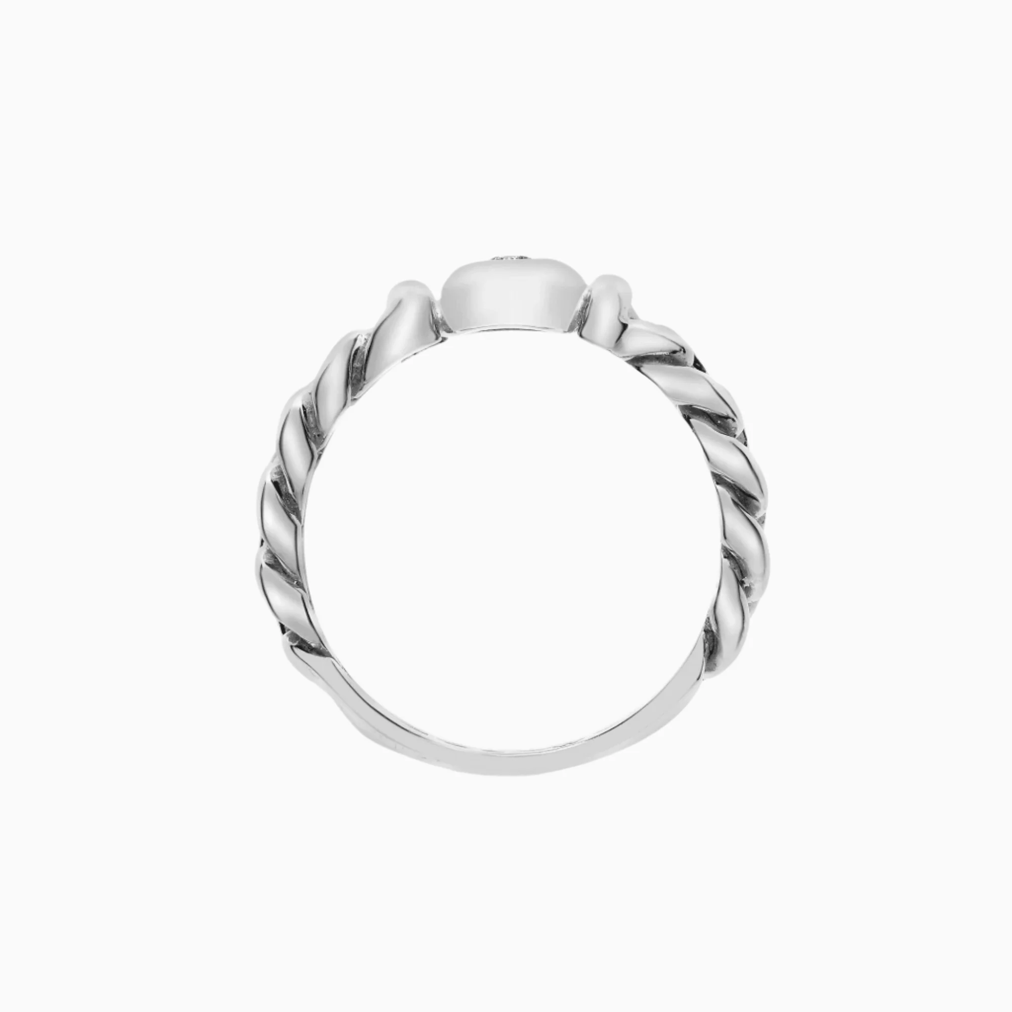 Diamond ring curb 0.05ct 18K white gold - Image 2