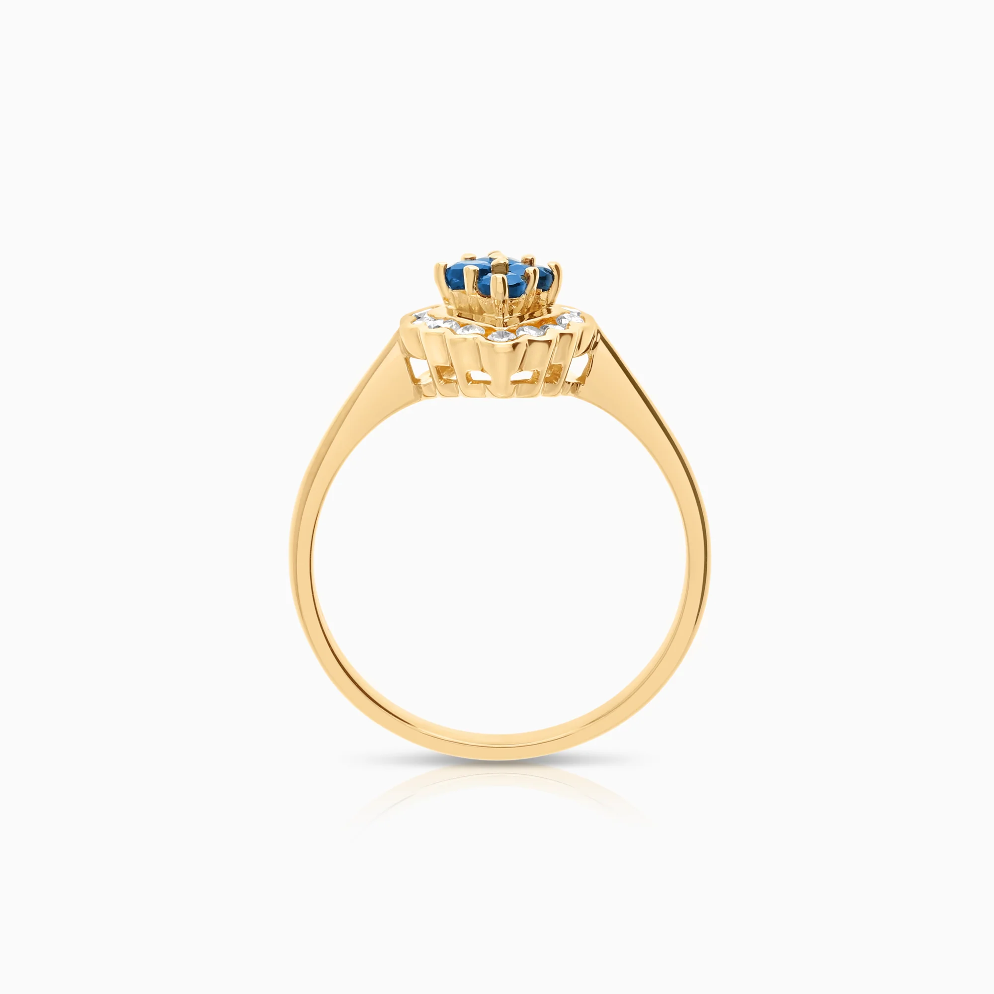Diamond ring with sapphires 0.21ct 18K gold - Image 2