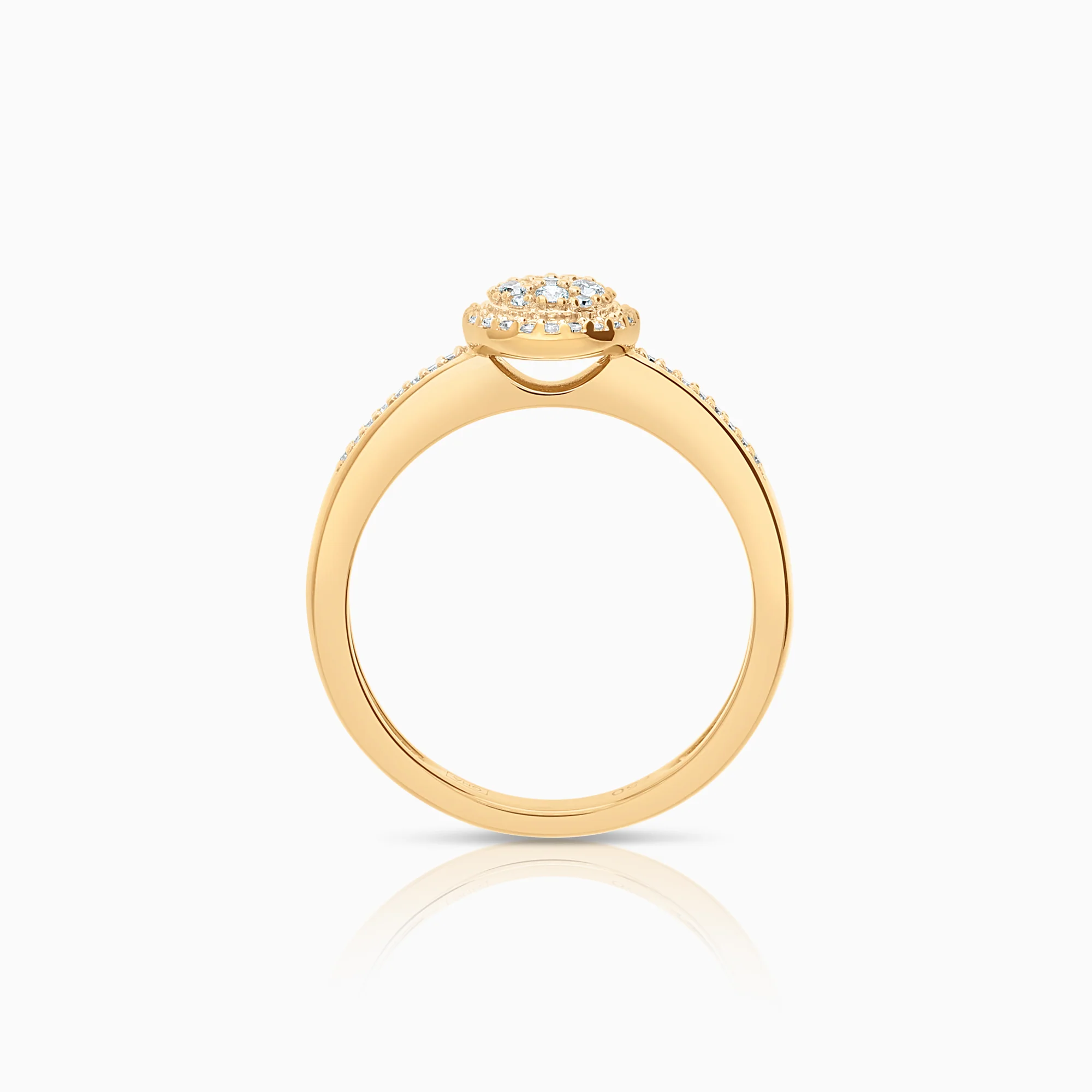 Side stone ring 0.16ct 18K gold - Image 2
