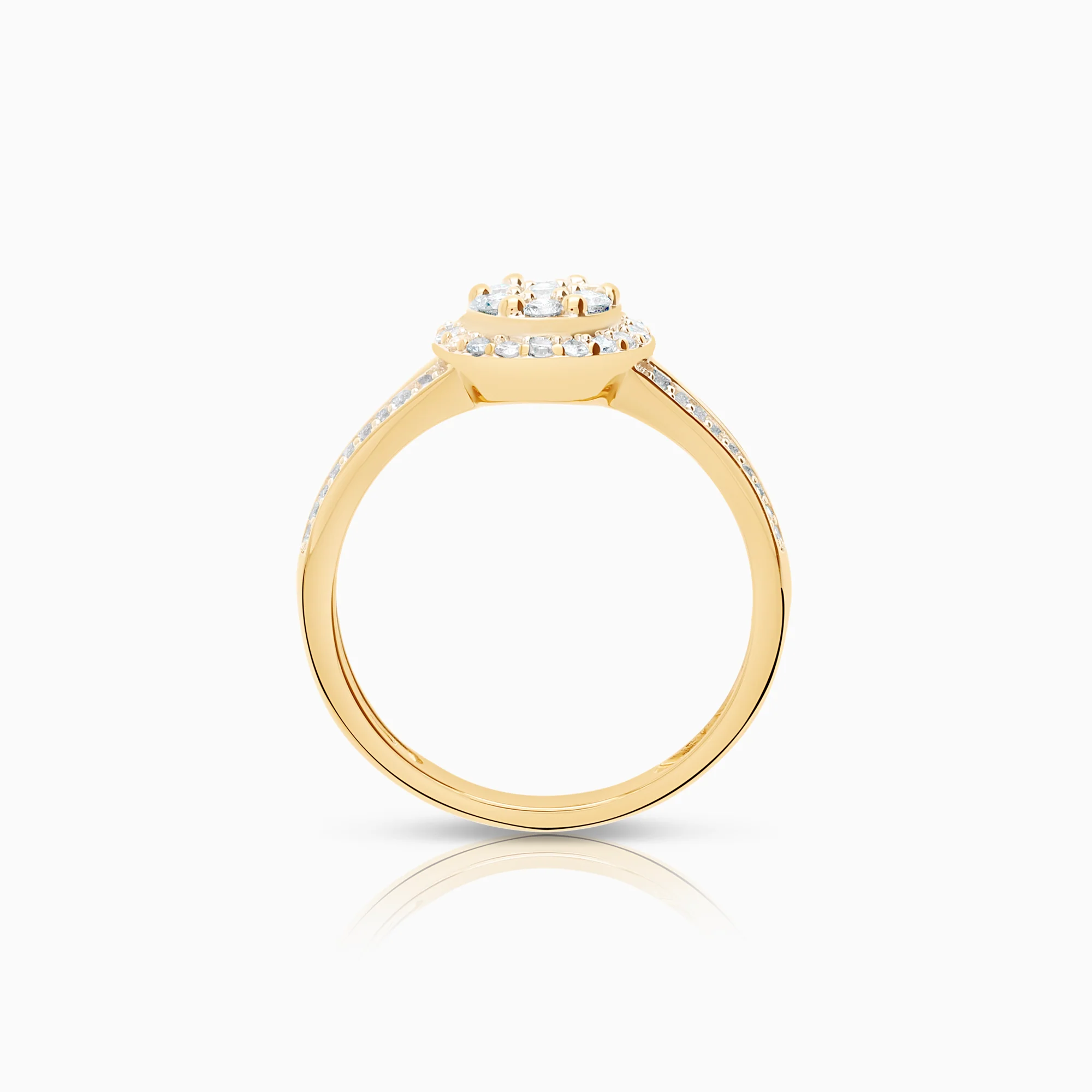 Diamond ring Side Stone 0.25ct 18K gold - Image 2