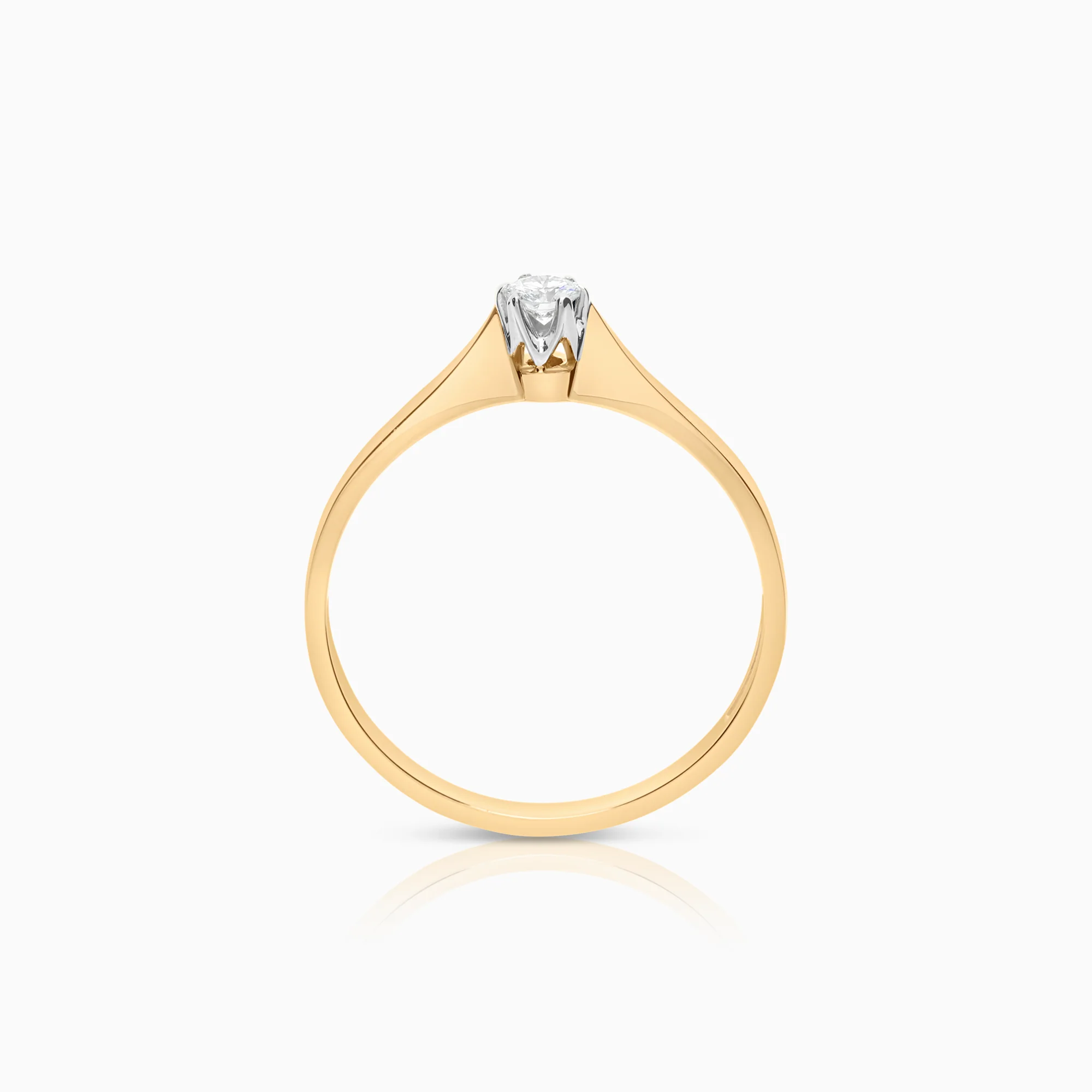 Solitaire ring 0.12ct 18K gold - Image 2
