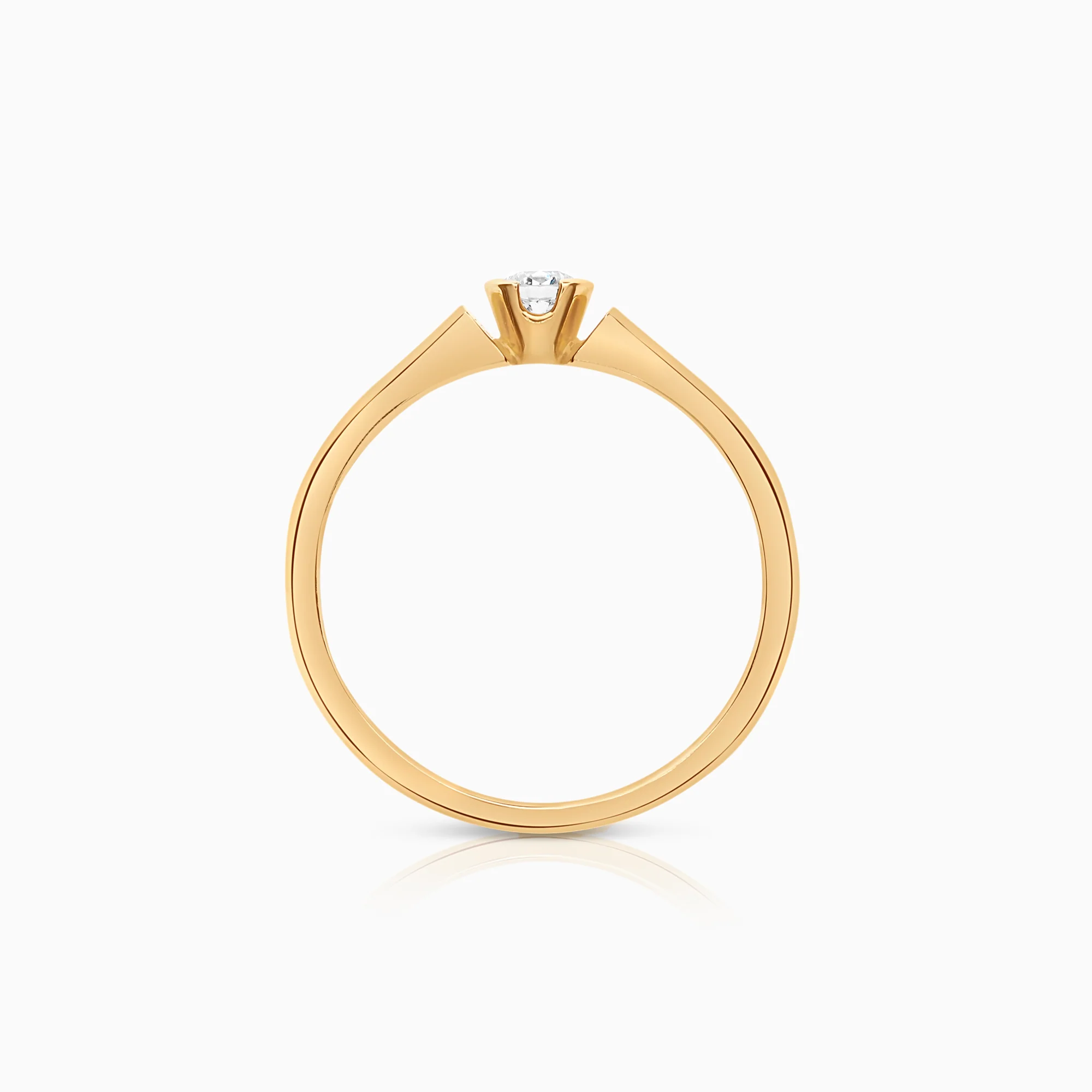 Solitaire ring 0.16ct 18K gold - Image 2