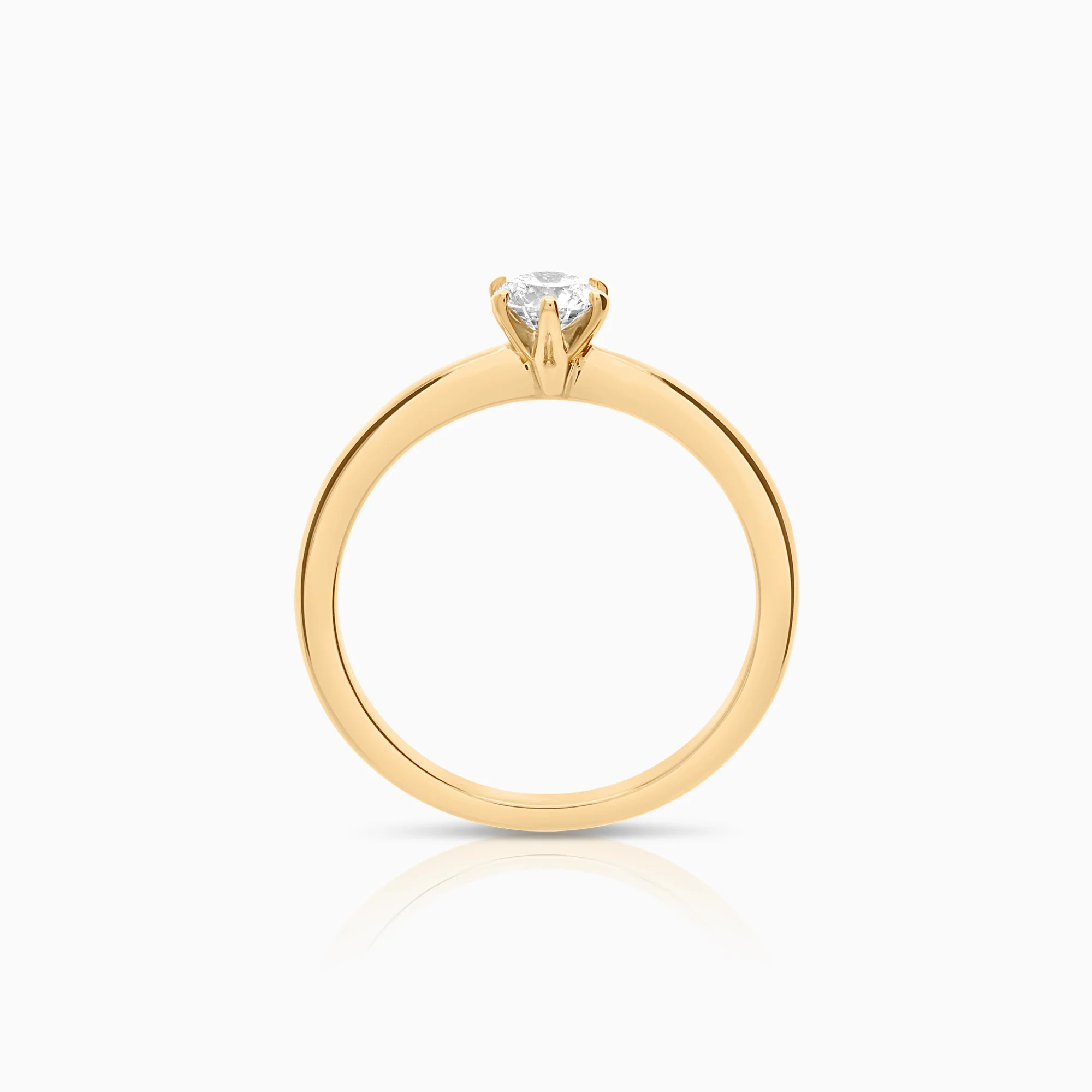 Diamond ring Solitaire 0.40ct 18K gold - Image 2