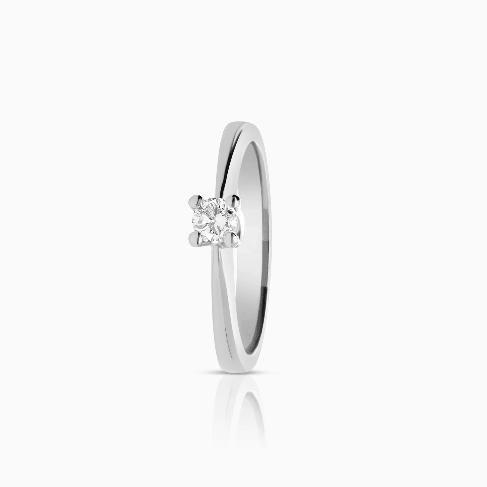 Diamond ring solitaire 0.20ct 950 Pt