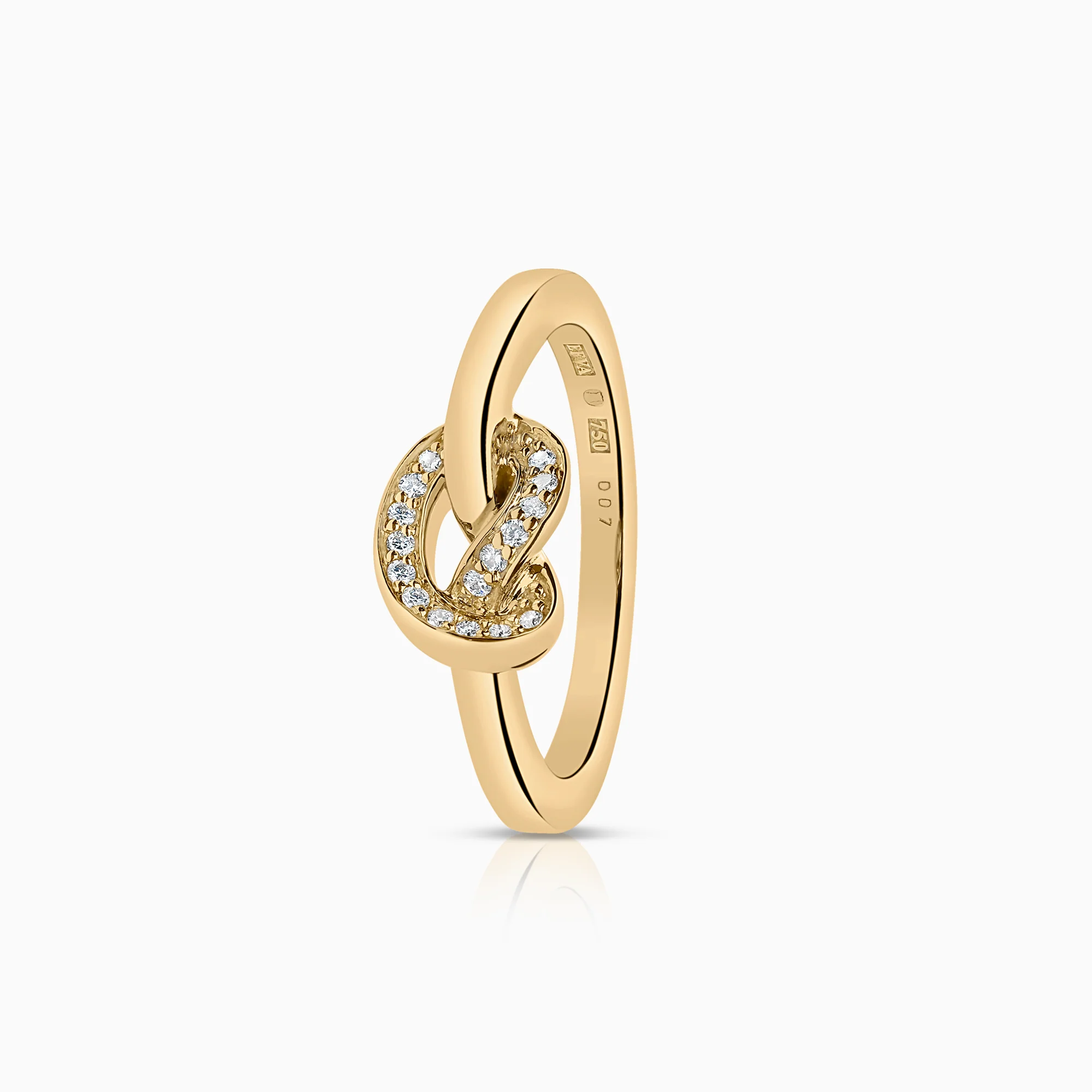 Efva Attling Love knot & stars ring 0.07ct 18K gold