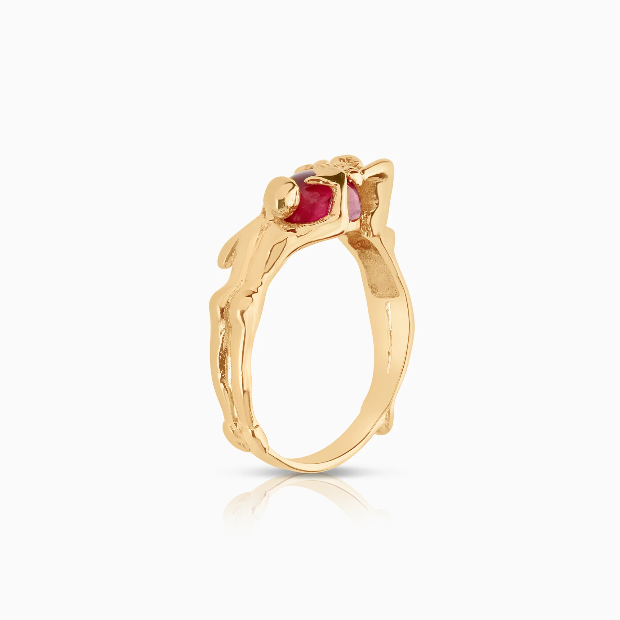 Emma ring Small with red stone 6.88g 18K gold - Image 3