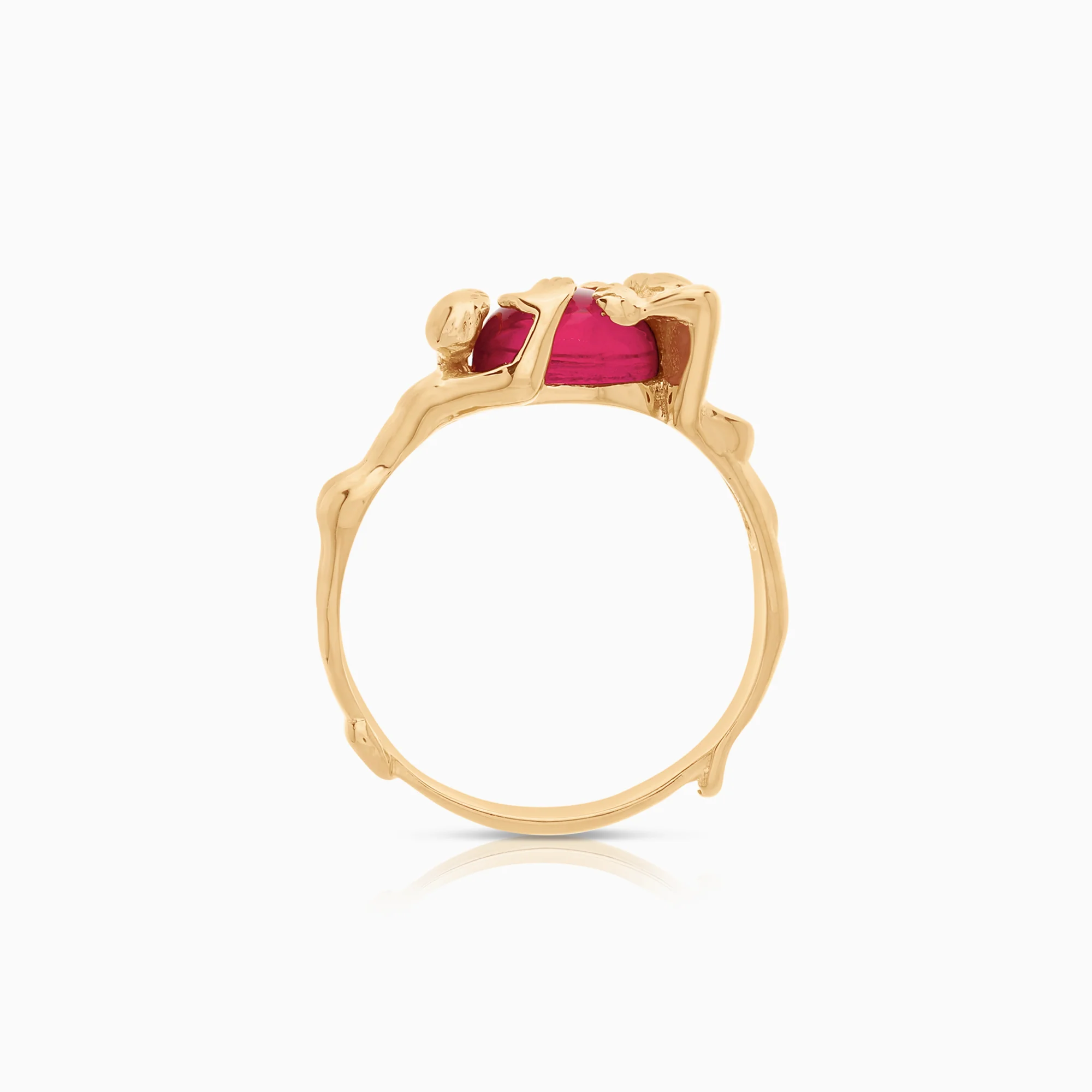 Emma ring Small with red stone 6.88g 18K gold - Image 4