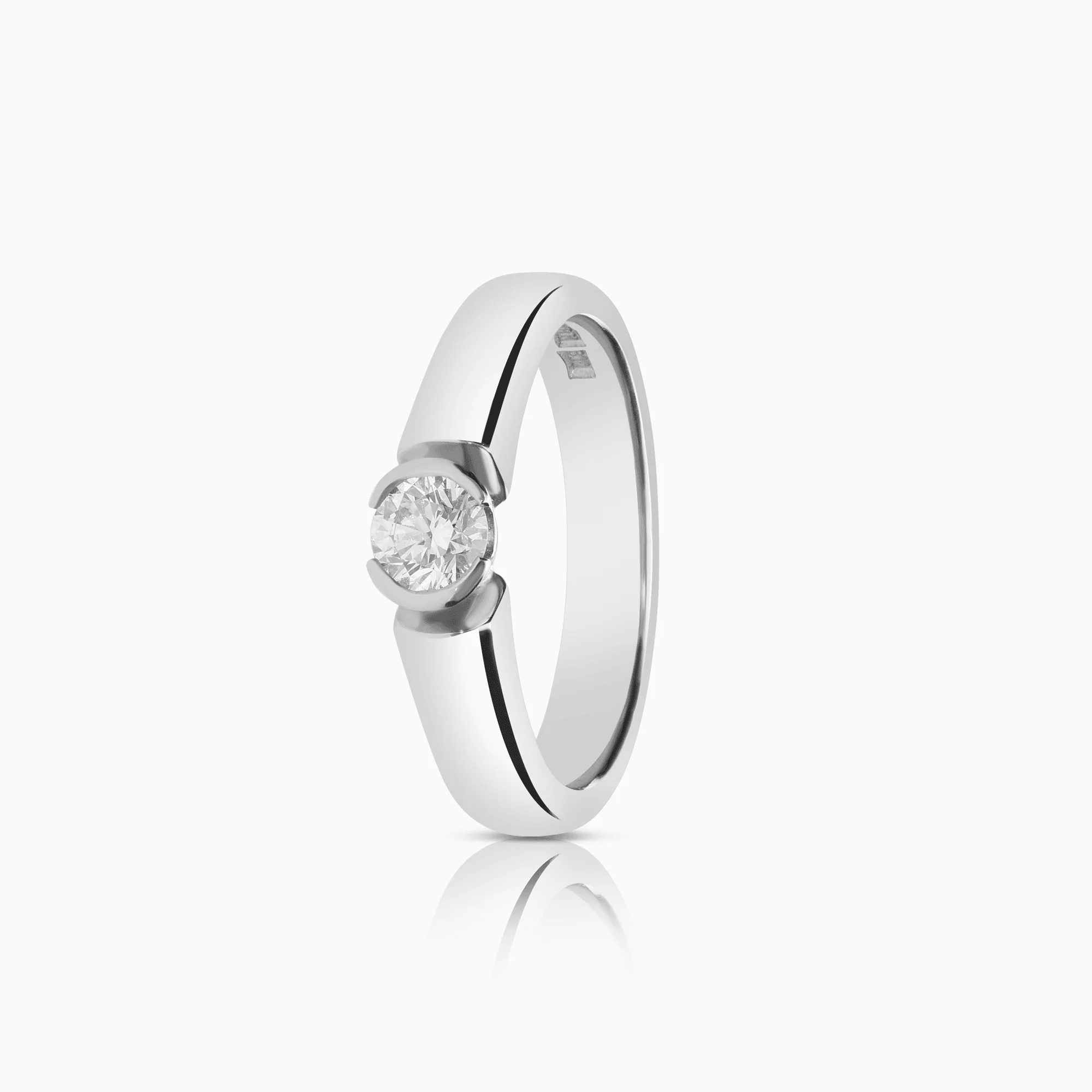Solitaire ring 0.30ct 18K white gold