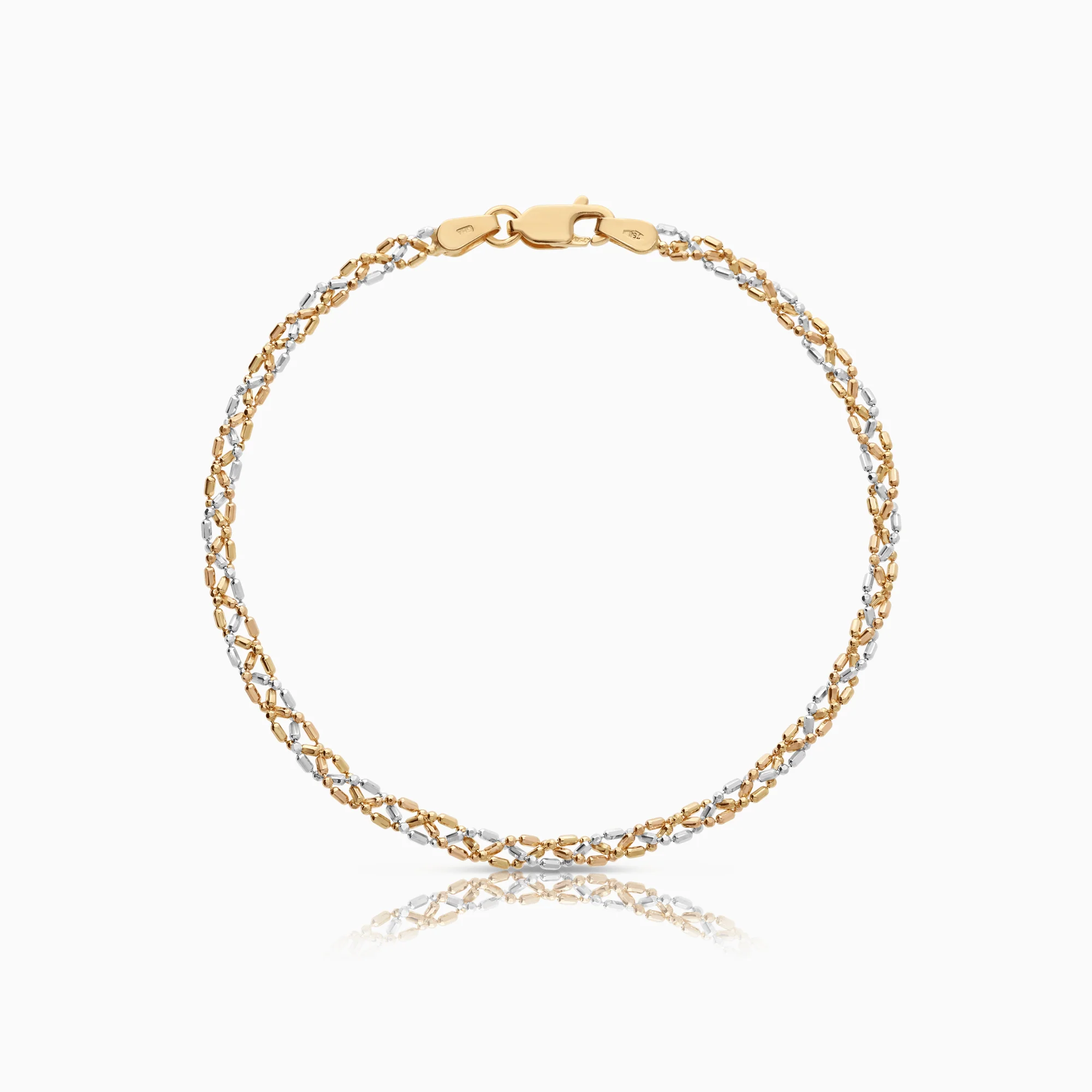Fantasy bracelet 3.48g 18K yellow/rose/white gold