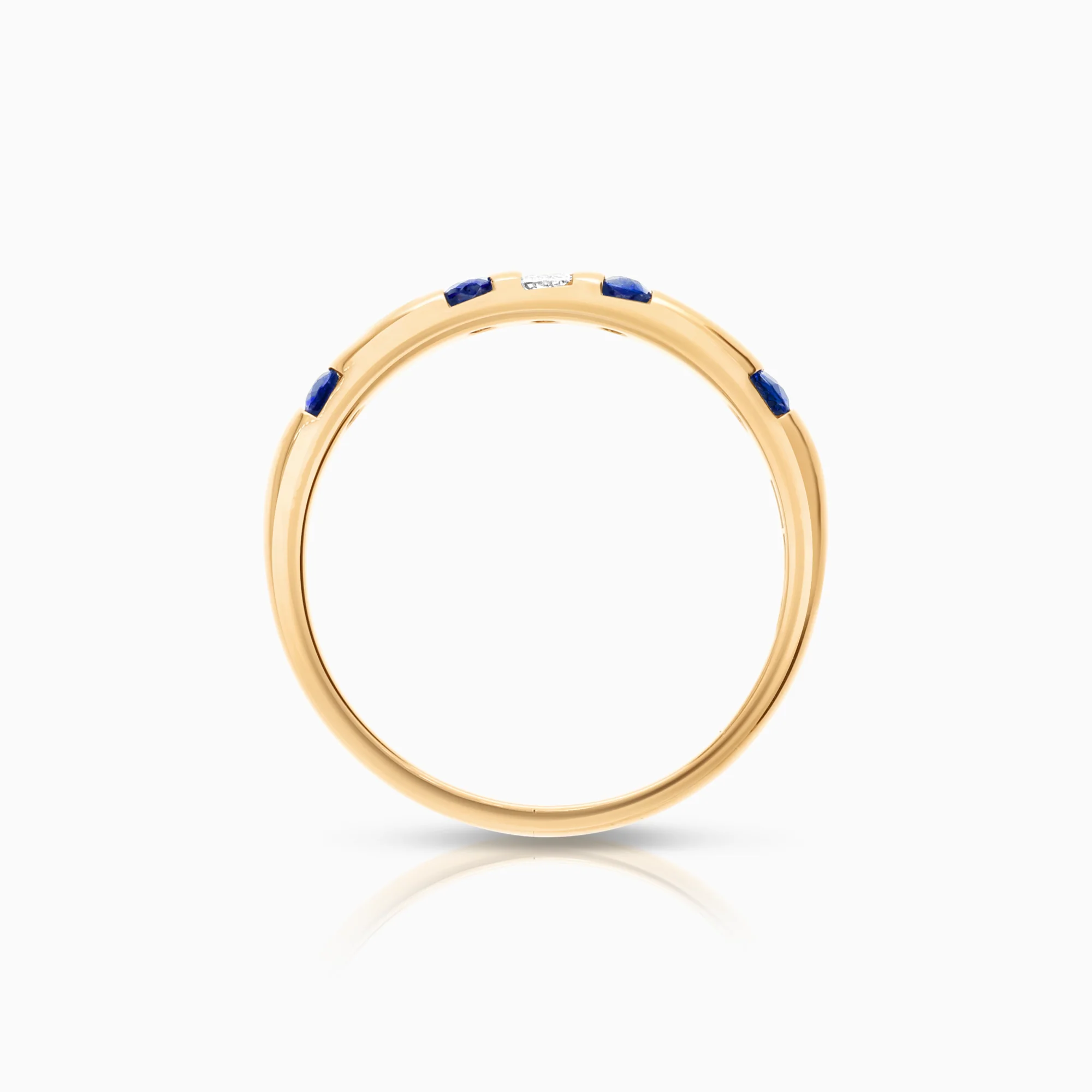 Diamond ring sapphires 0.04ct 18K gold - Image 2