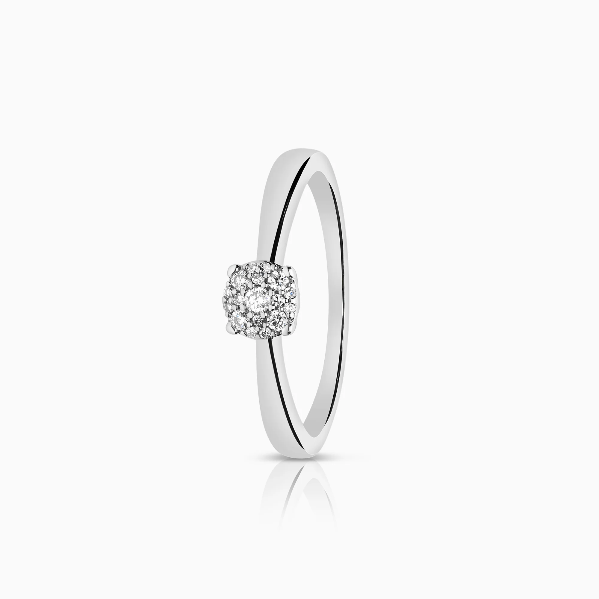 Diamond ring 0.09ct 18K white gold
