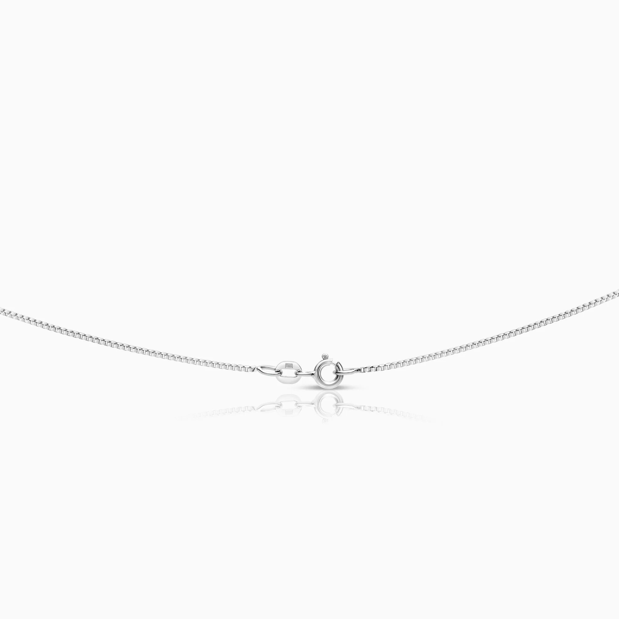 Necklace with pendant diamonds and sapphire 0.18ct 18K white gold - Image 2