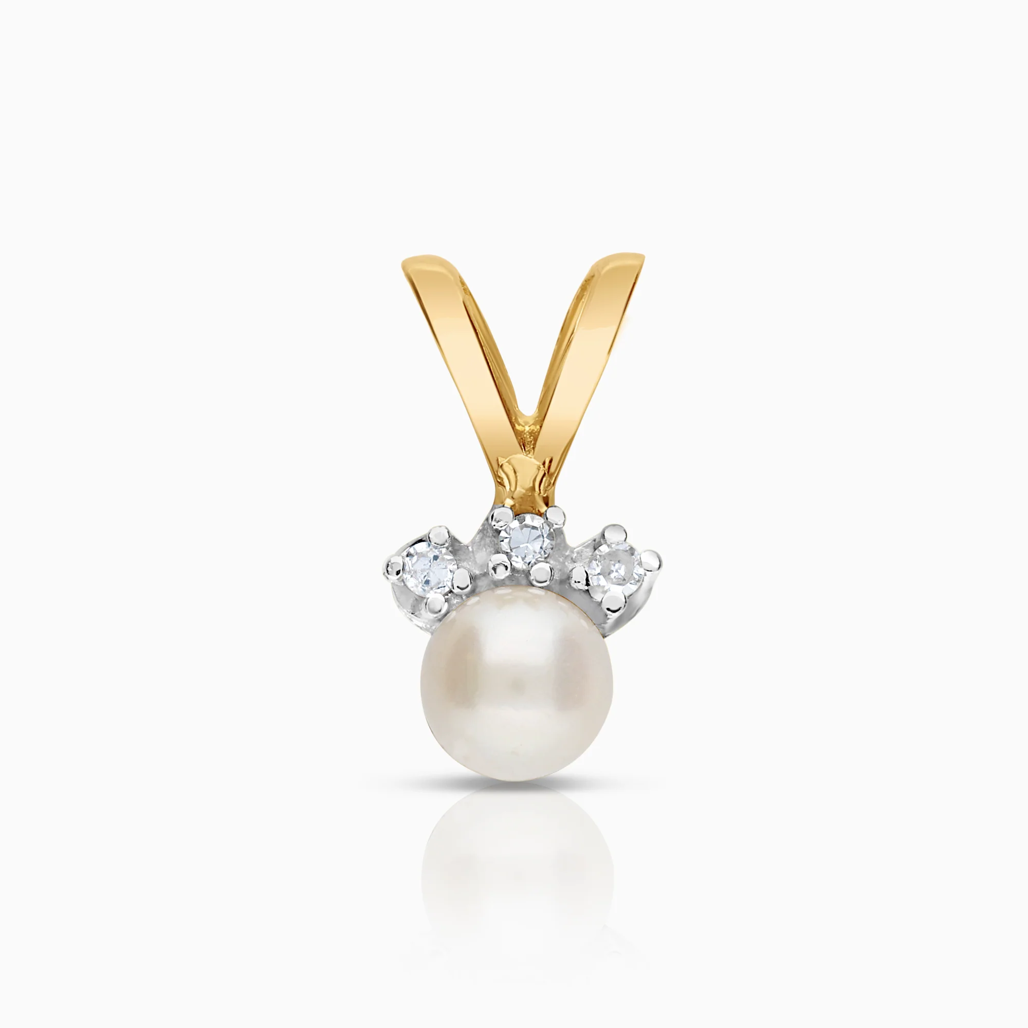 Pearl pendant with diamonds 0.03ct 14K gold