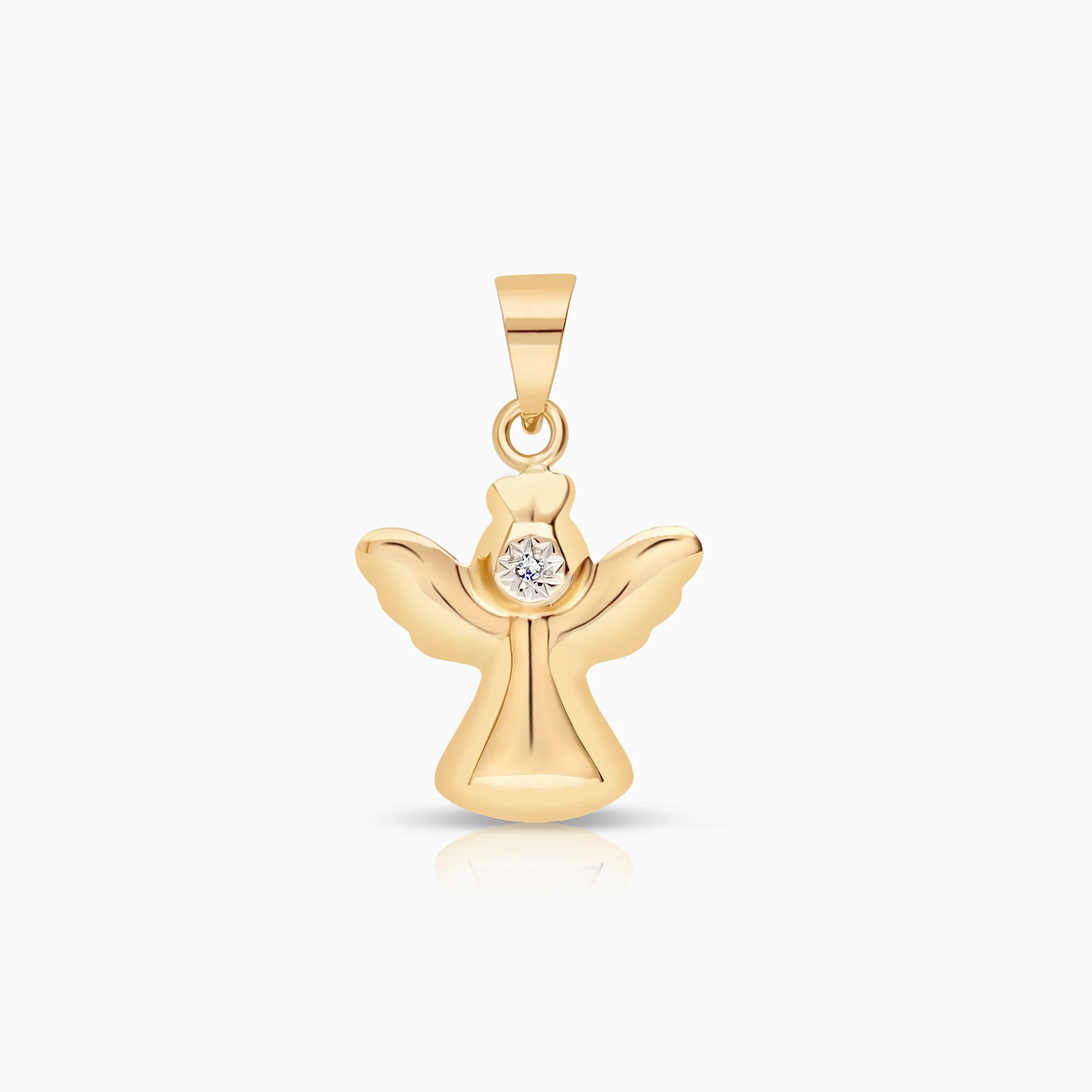 Angel pendant 0.005 ct 18K gold