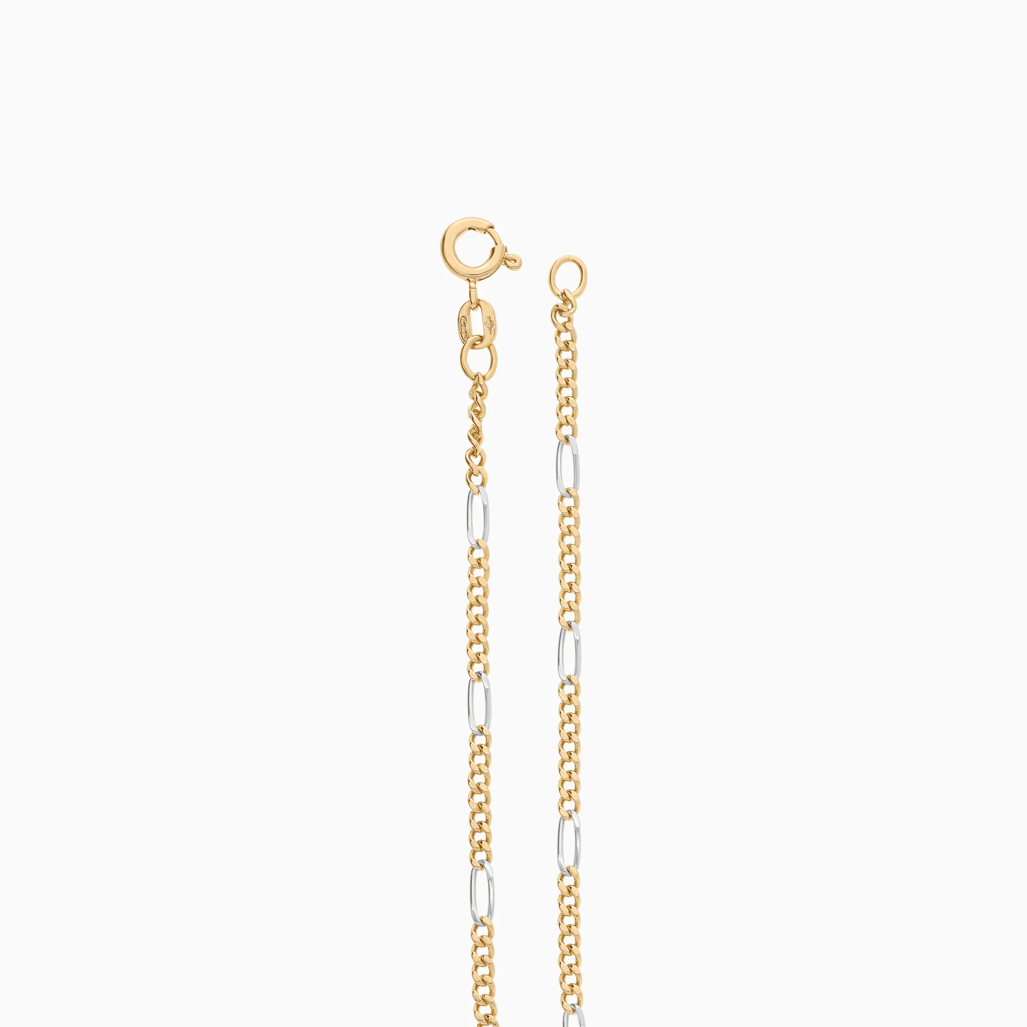 Figaro bracelet 2.54g 18K white/yellow gold - Image 2