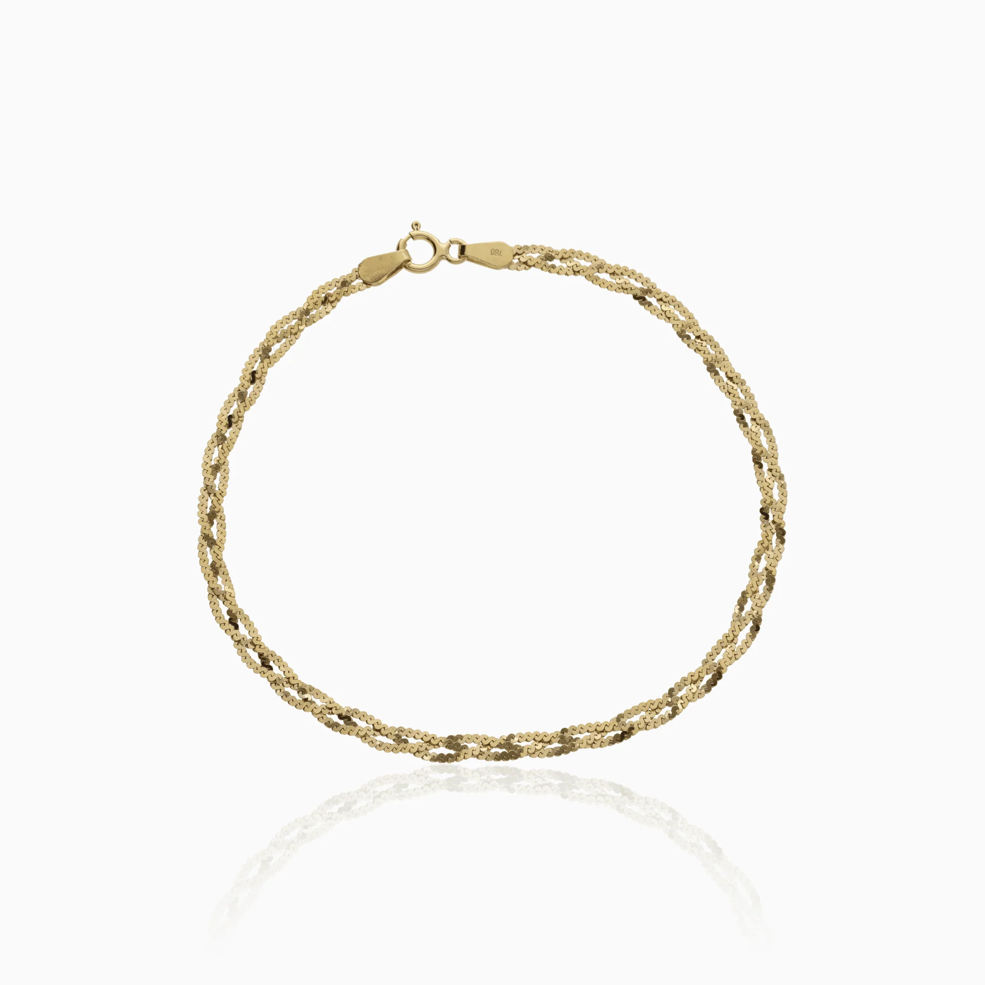 Braided S-link 2.8g 18K gold