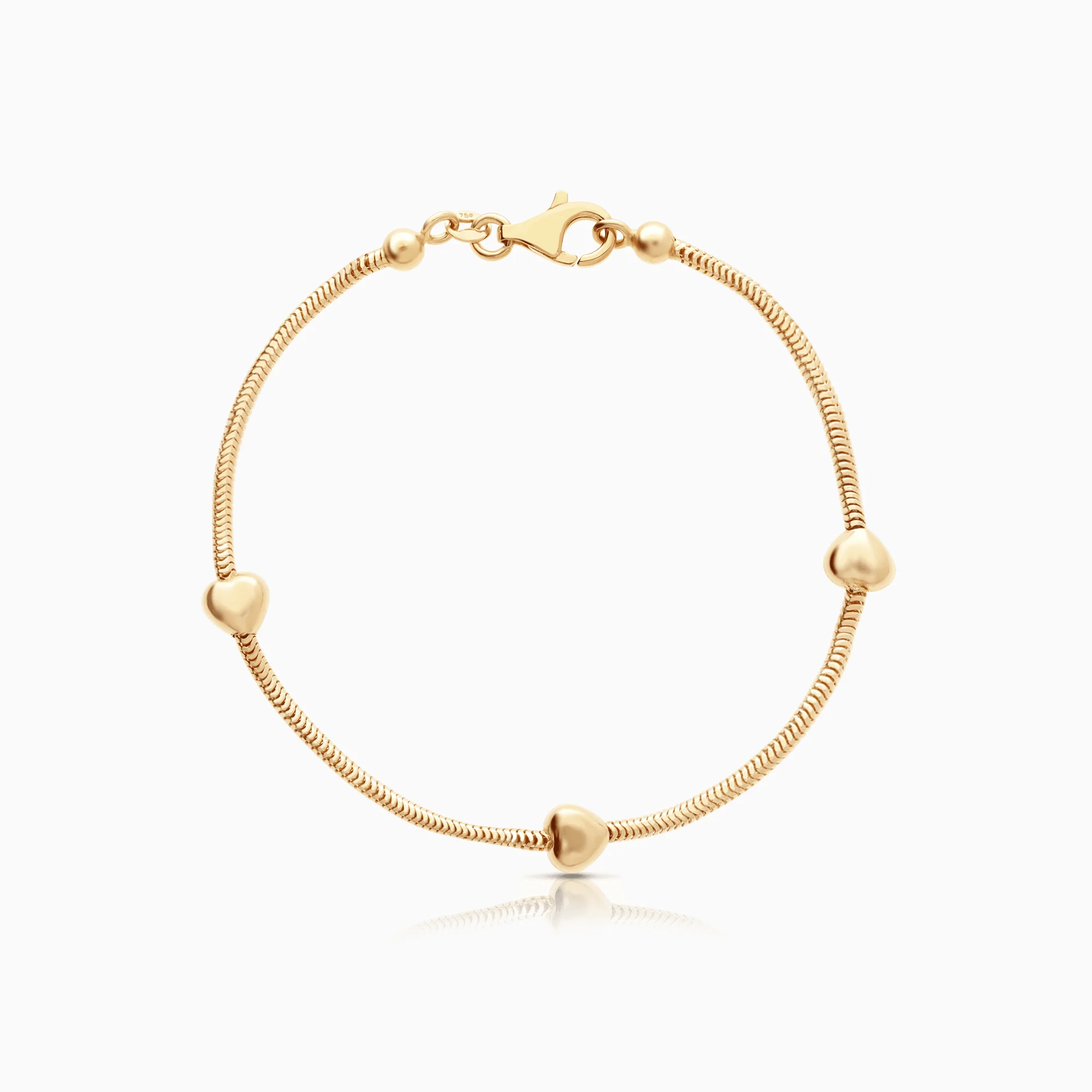 Gold bracelet with hearts 6.15g 18K gold