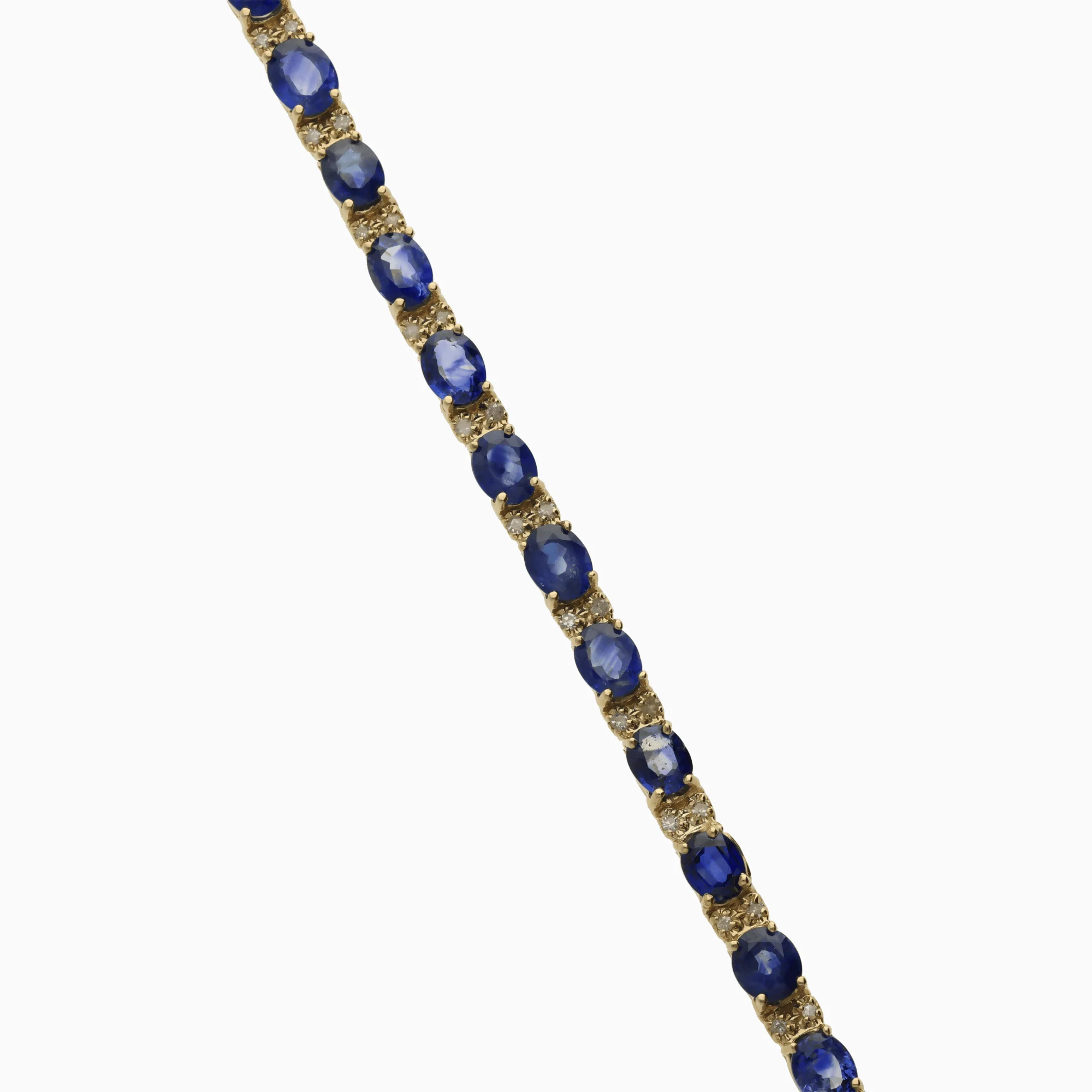 Gold bracelet with sapphires/diamonds 13.4g 14K