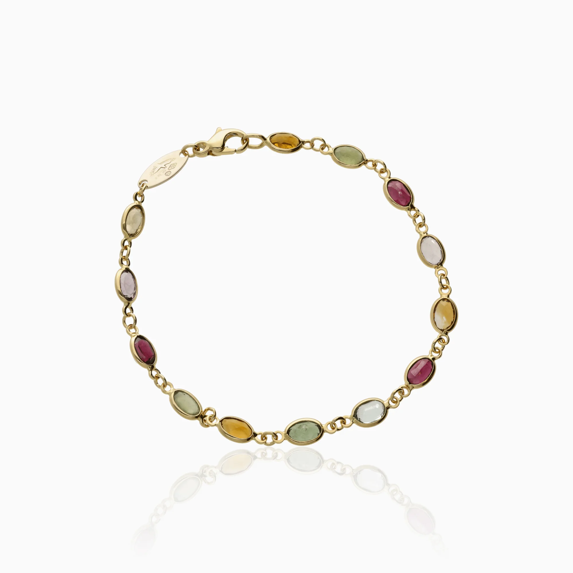 Gold bracelet with stones 4.89g 18K