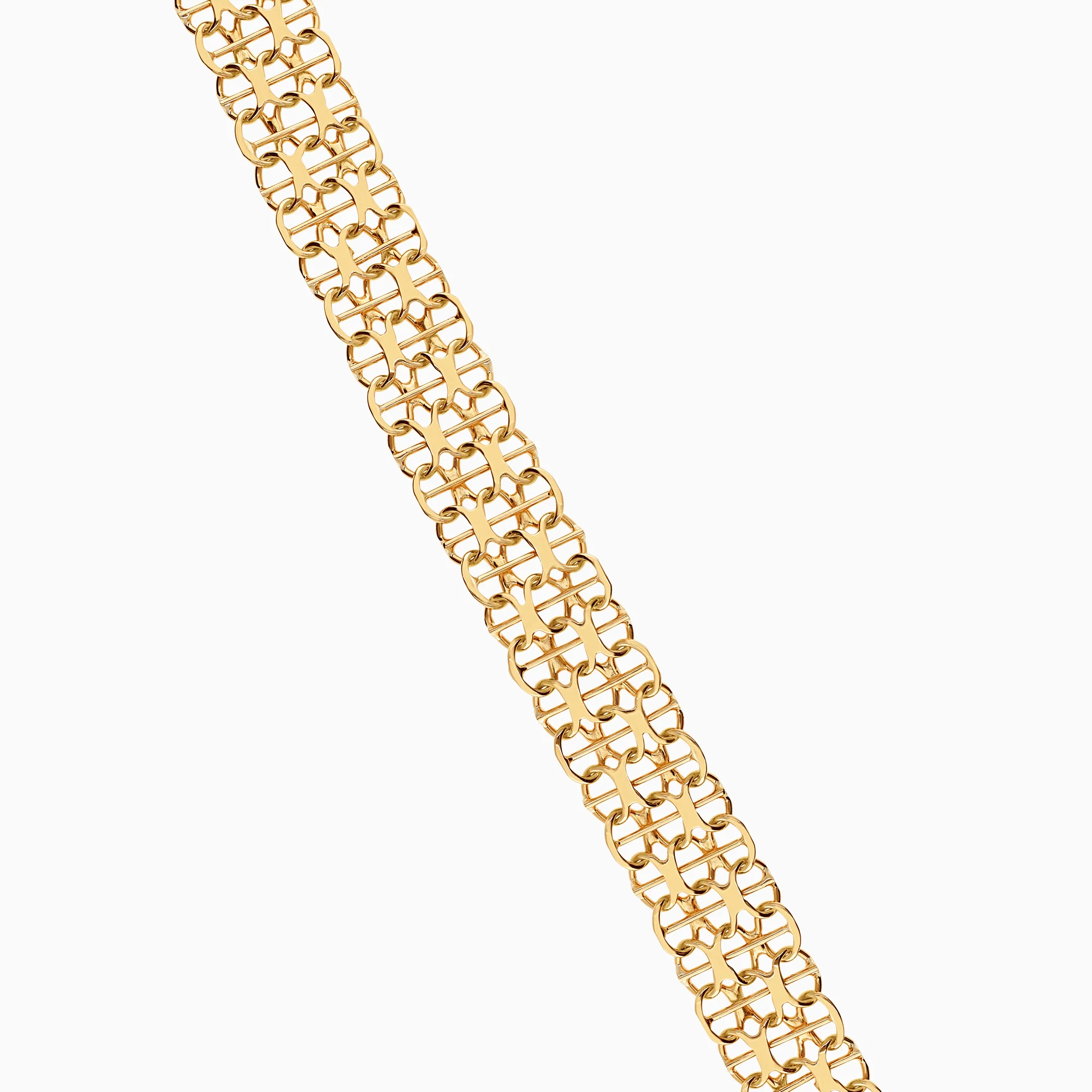 Gold bracelet X-link with bar 10.88g 18K gold