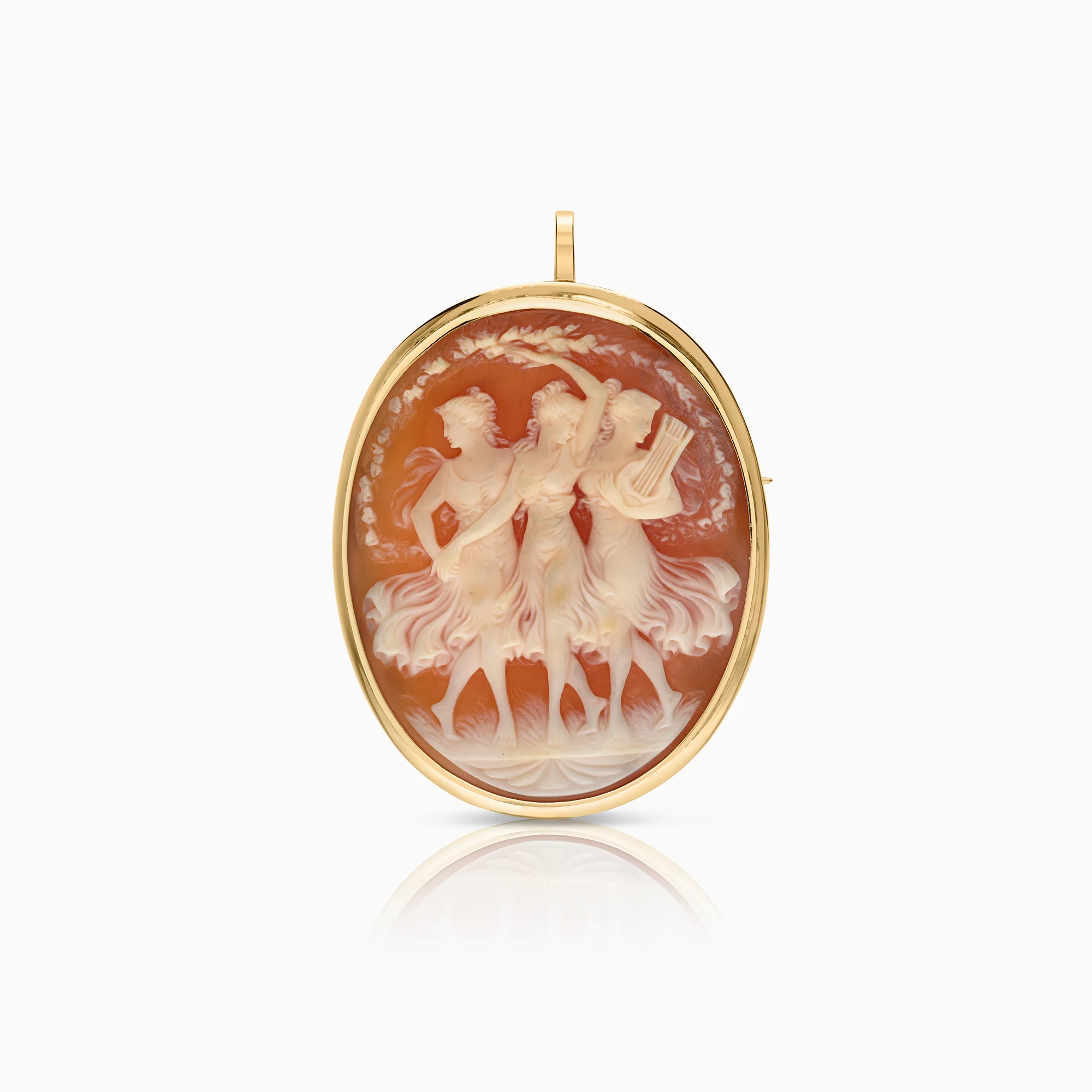 Gold brooch/pendant cameo 10.45g 18K gold