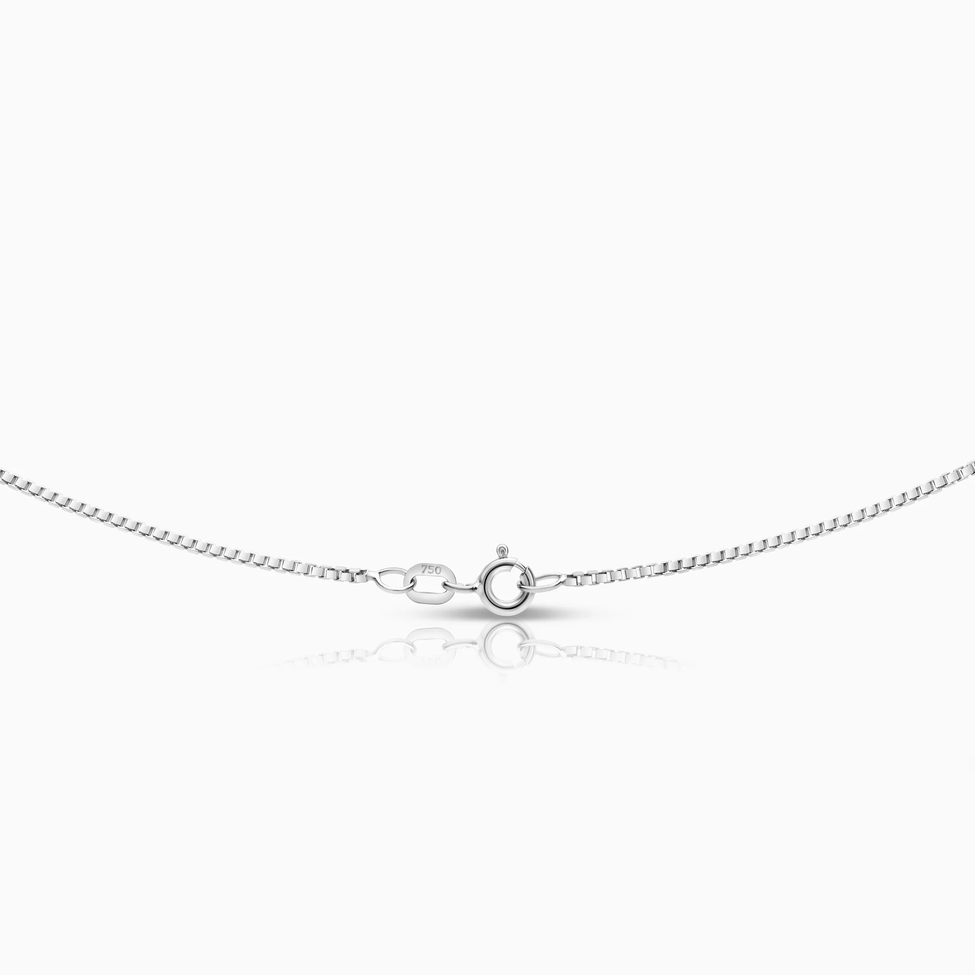 Necklace with diamond pendant 0.11ct 18K white gold - Image 2