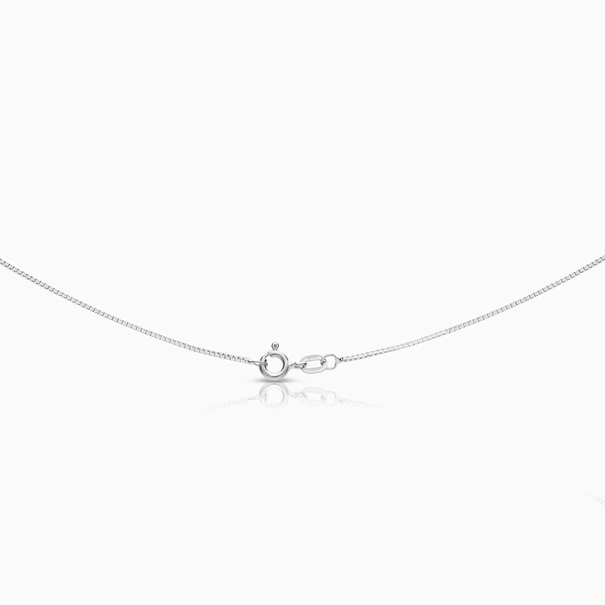 Necklace with pendant, diamonds and emerald 0.03ct 18K white gold - Image 2