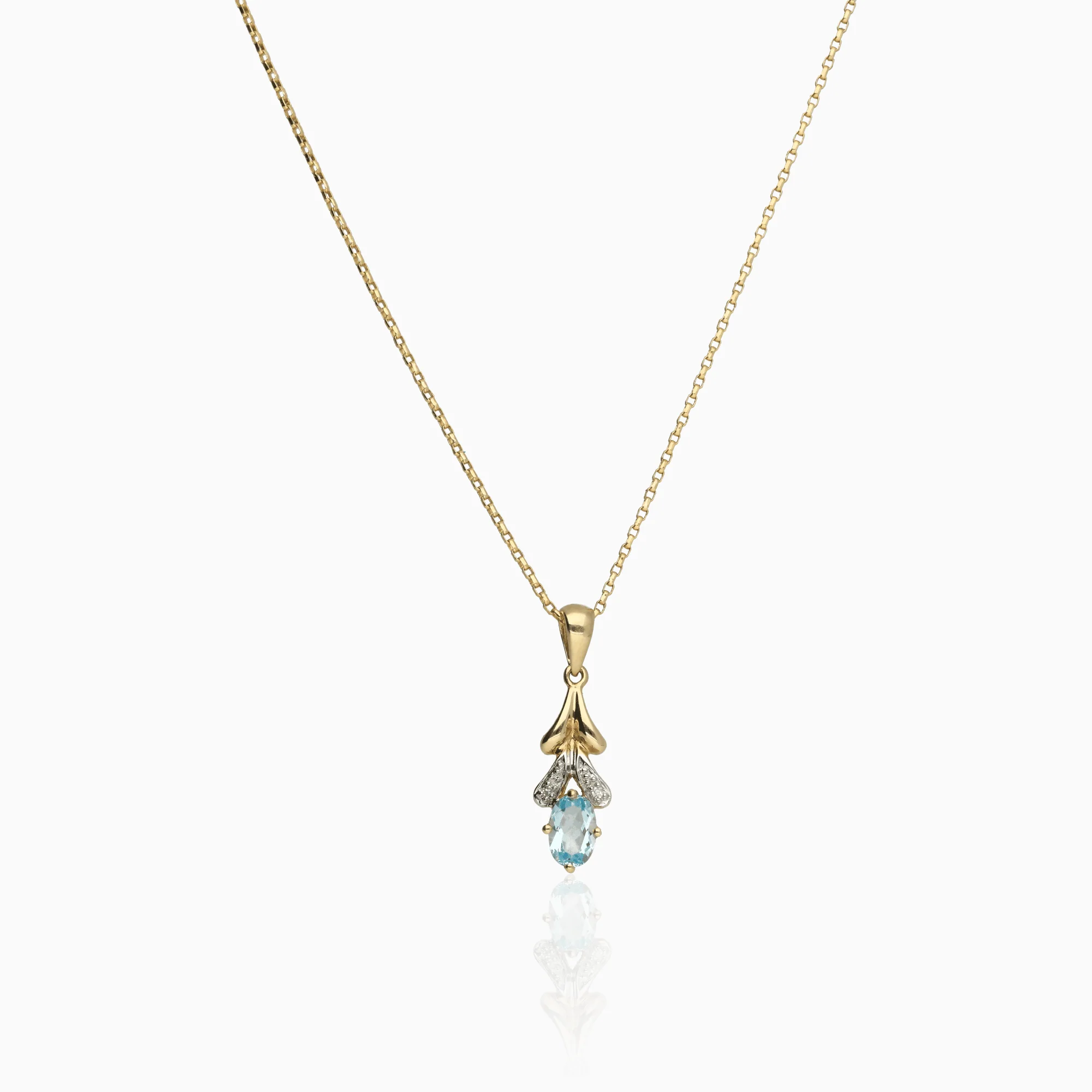 Gold necklace Aquamarine 3.30g 18K