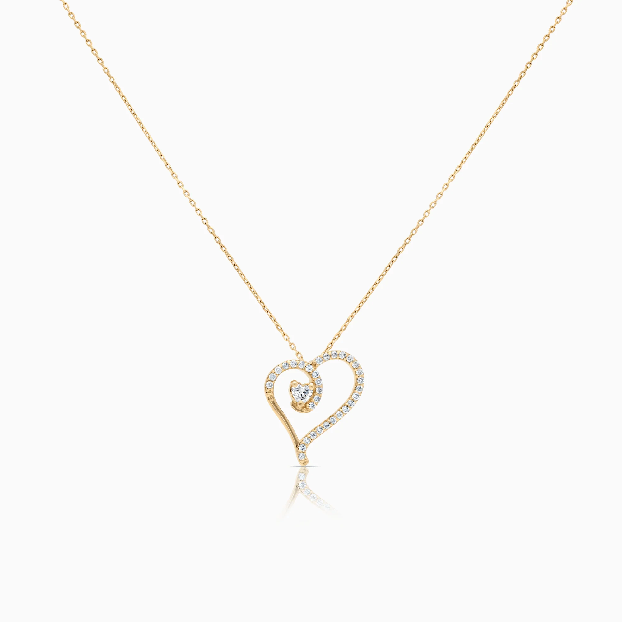 Gold necklace with diamond pendant 0.30ct 14K