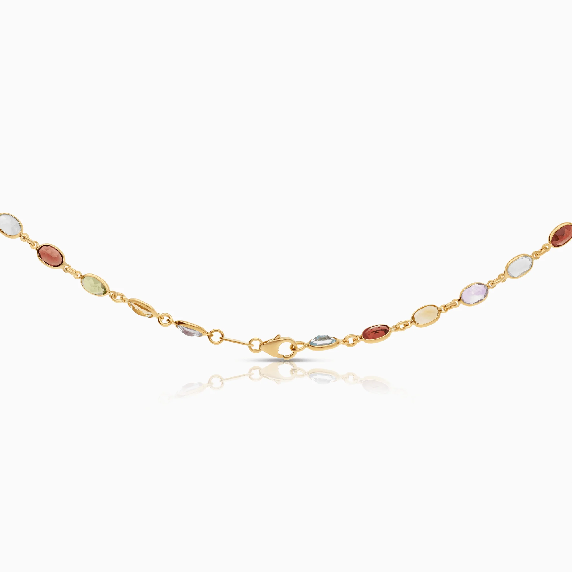 Gold necklace with colored stones 9.80g 18K gold - Image 2