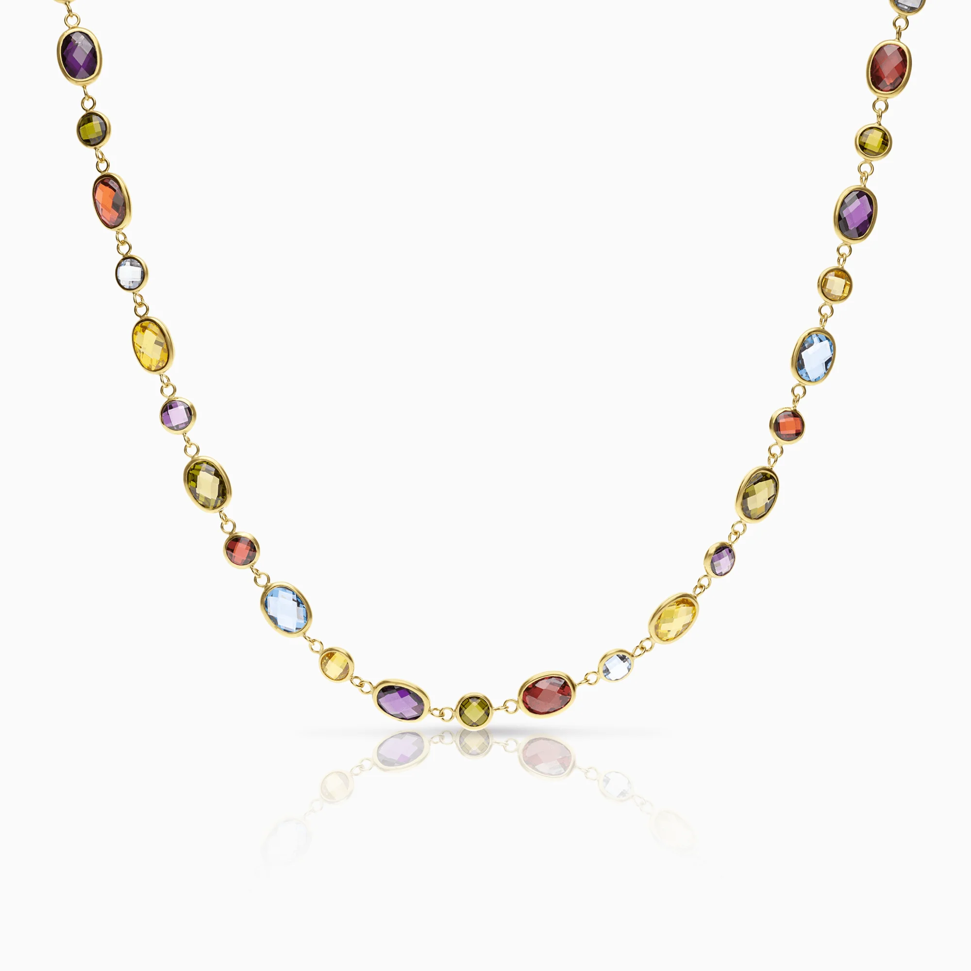 Gold necklace with colored stones 16.15g 18K gold