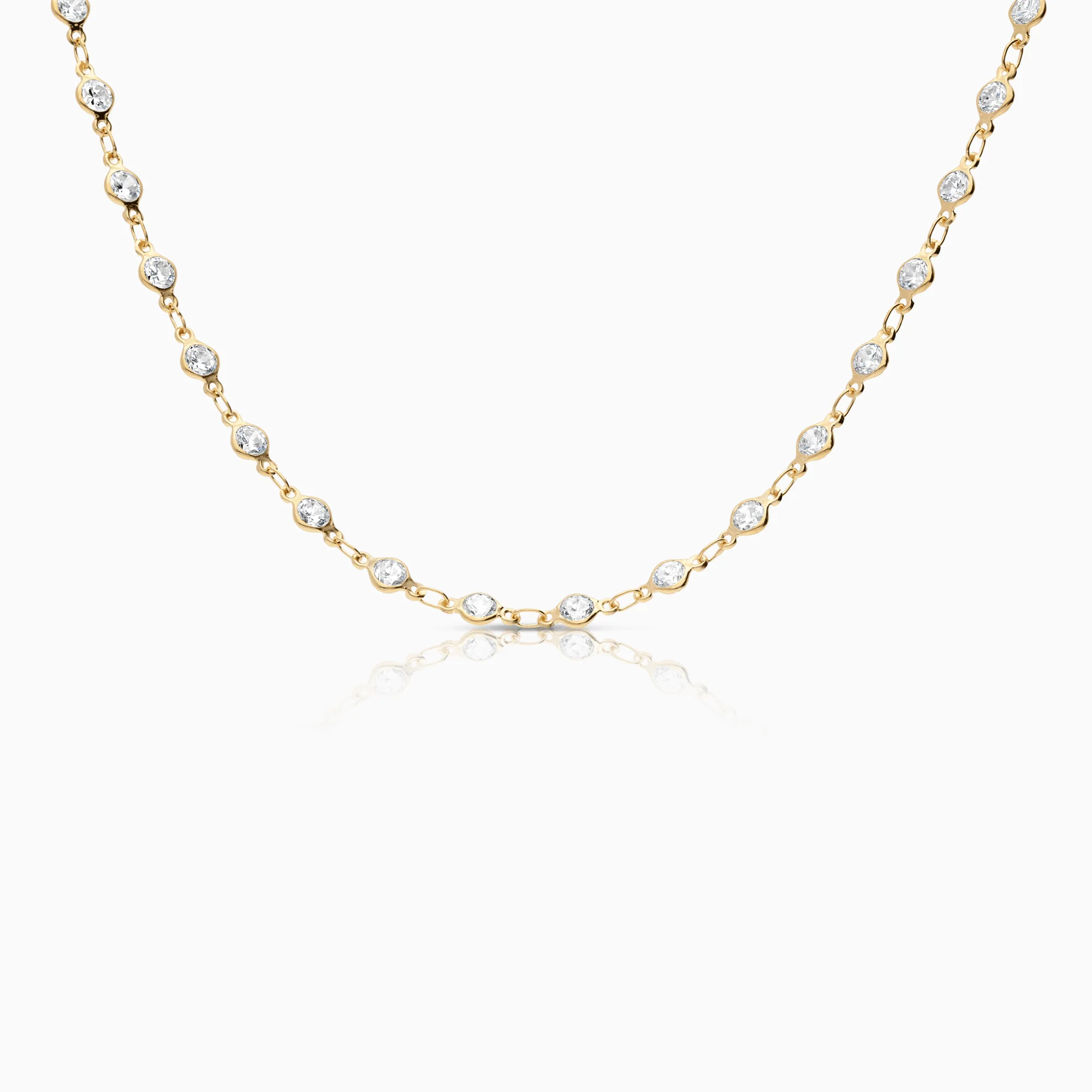 Gold necklace with stones 6.4g 18K