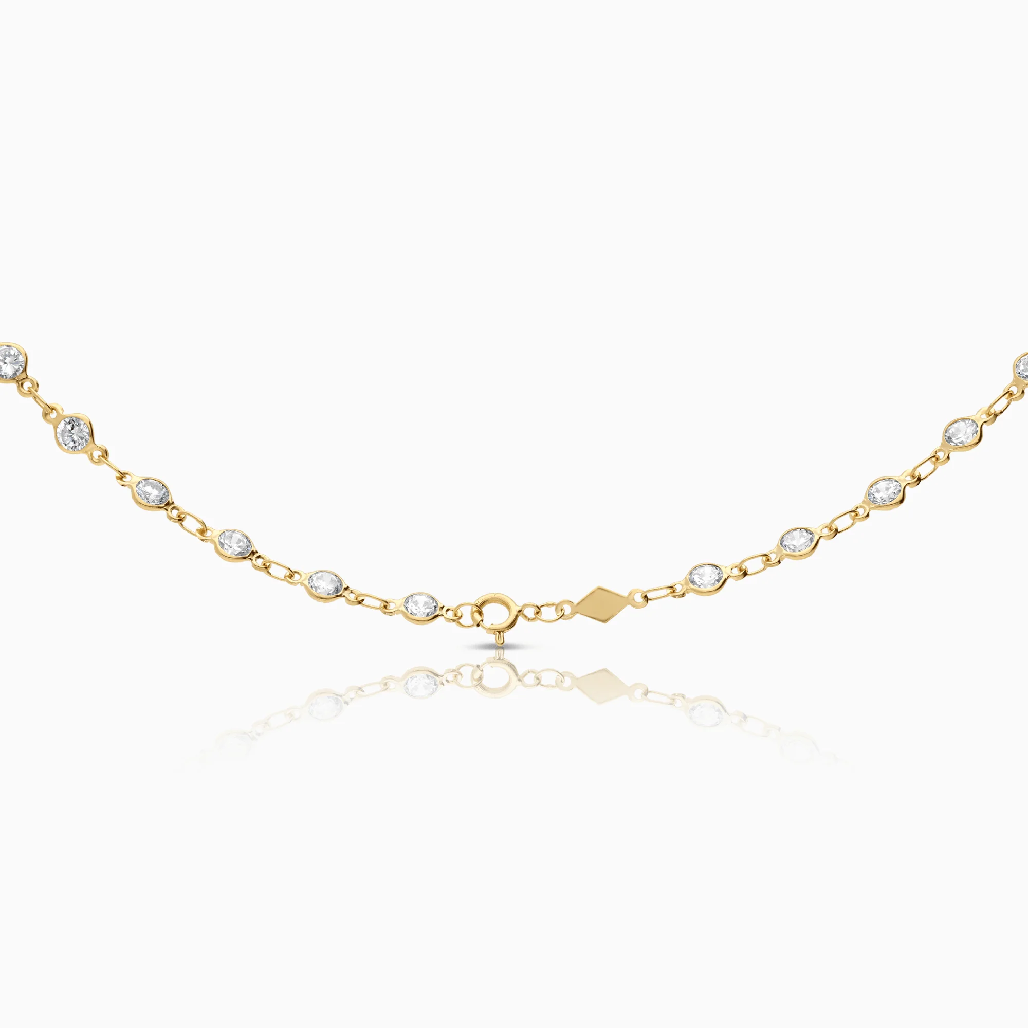 Gold necklace with stones 6.4g 18K - Image 2