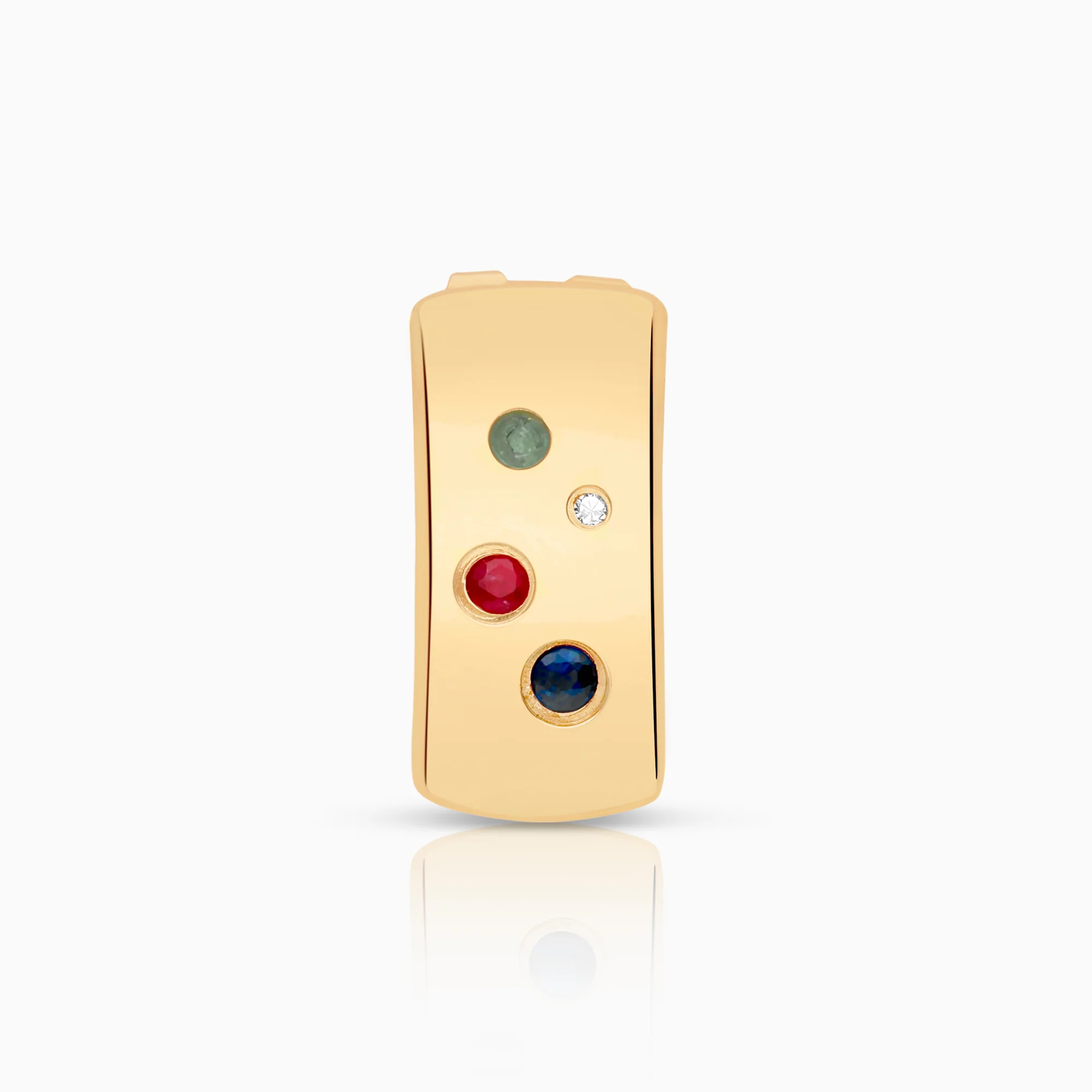 Pendant with diamond, sapphire, ruby, and emerald 0.01ct 18K gold