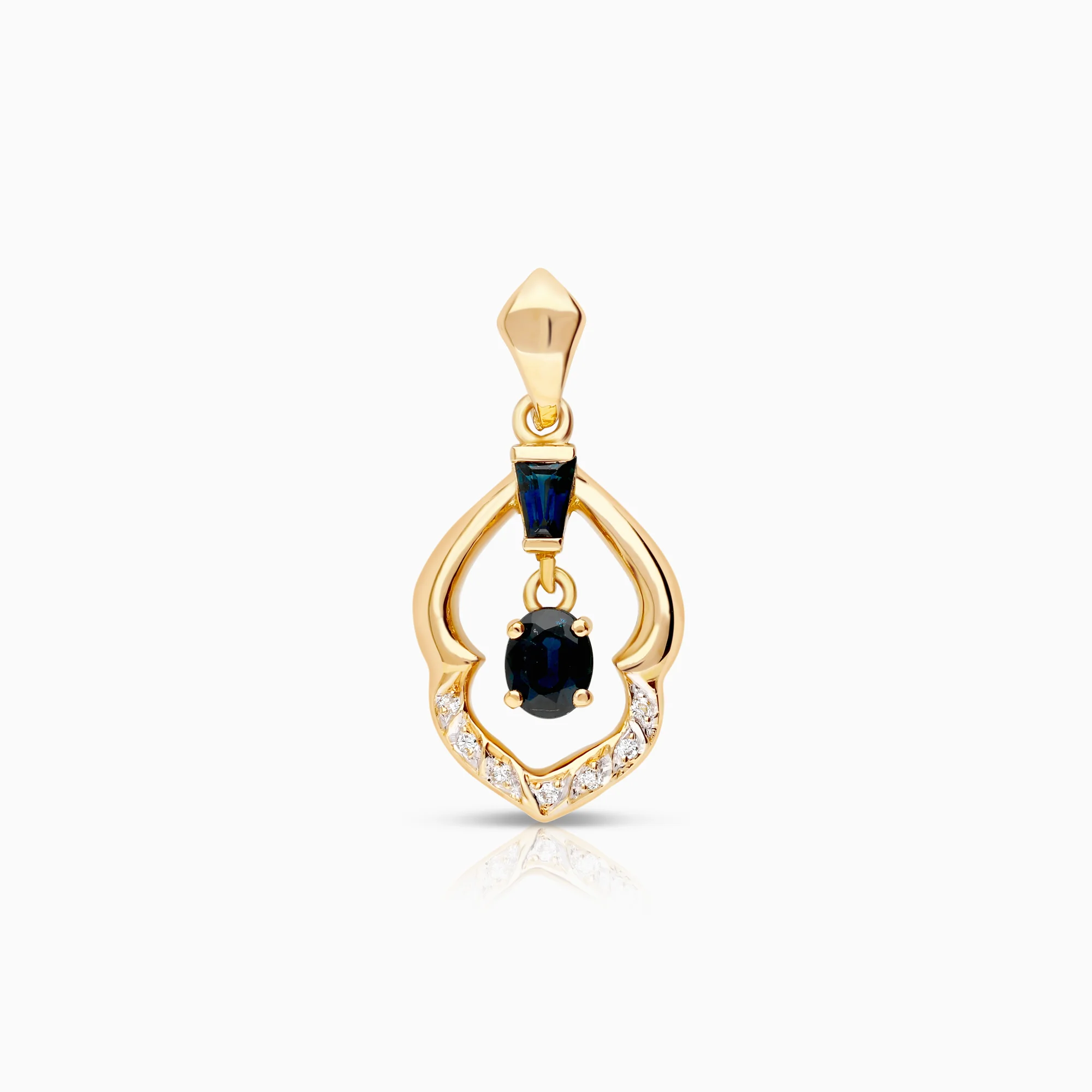 Diamond pendant with sapphires 0.03ct 18K gold