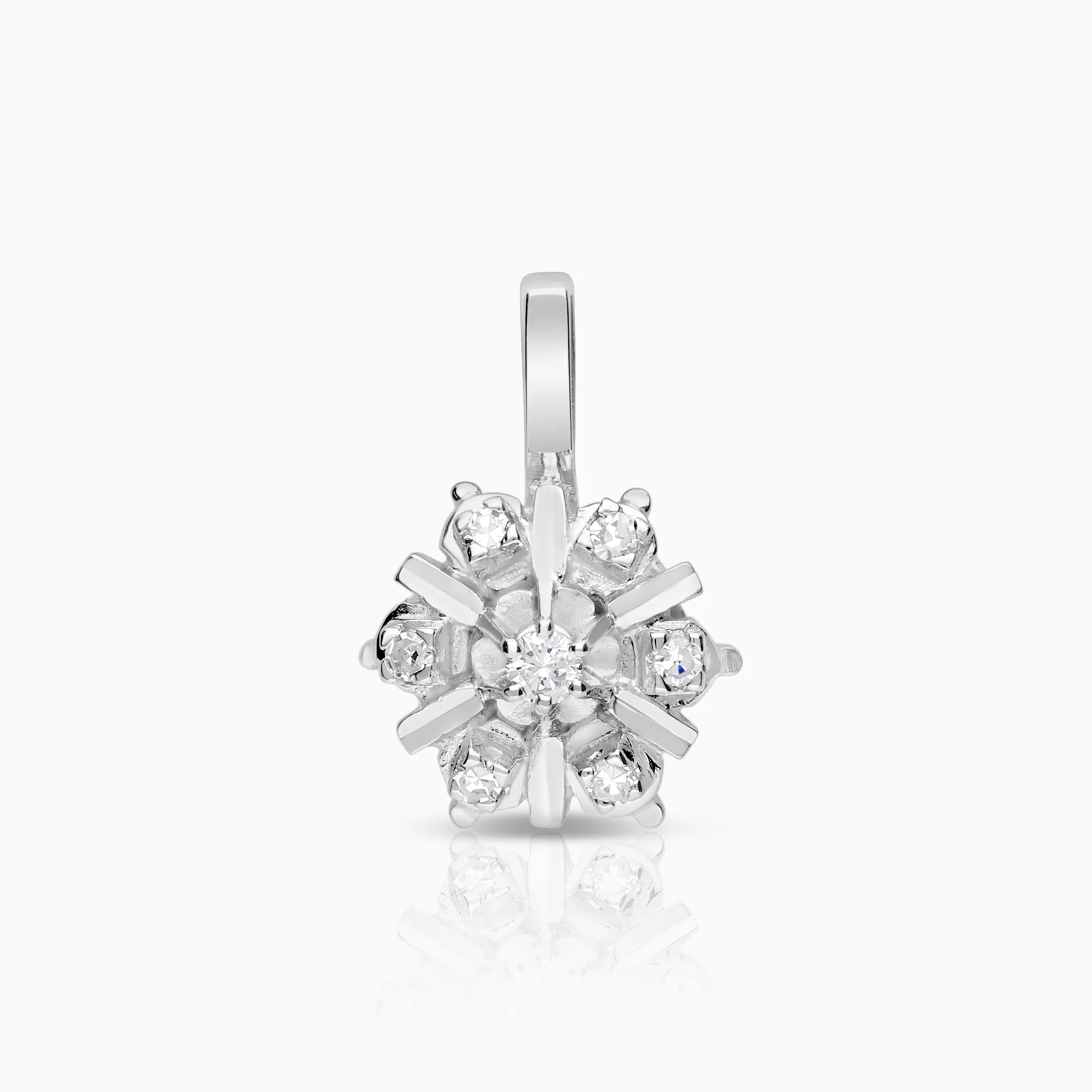 Diamond pendant 0.09ct 18K white gold