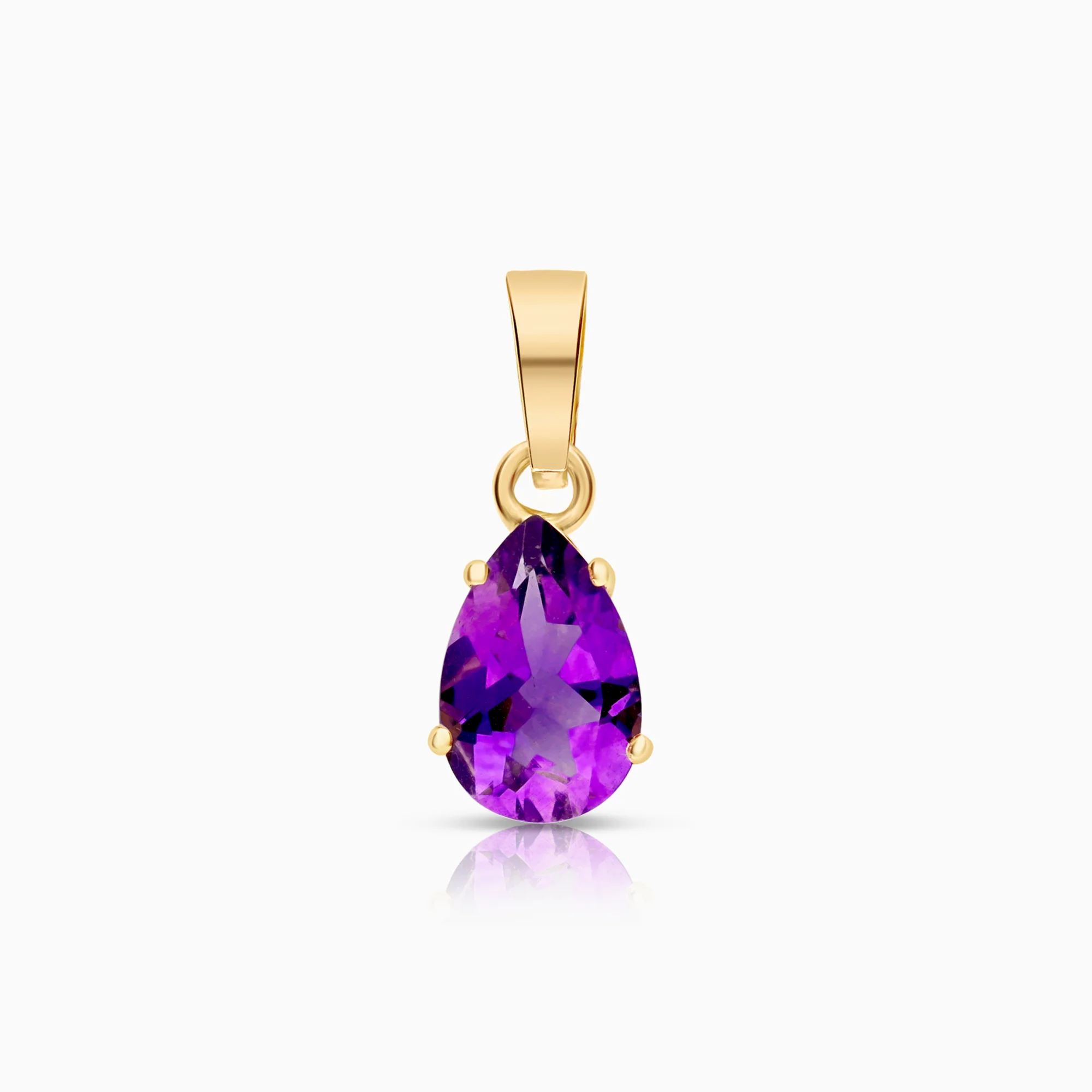Pendant with purple amethyst 0.72g 18K gold