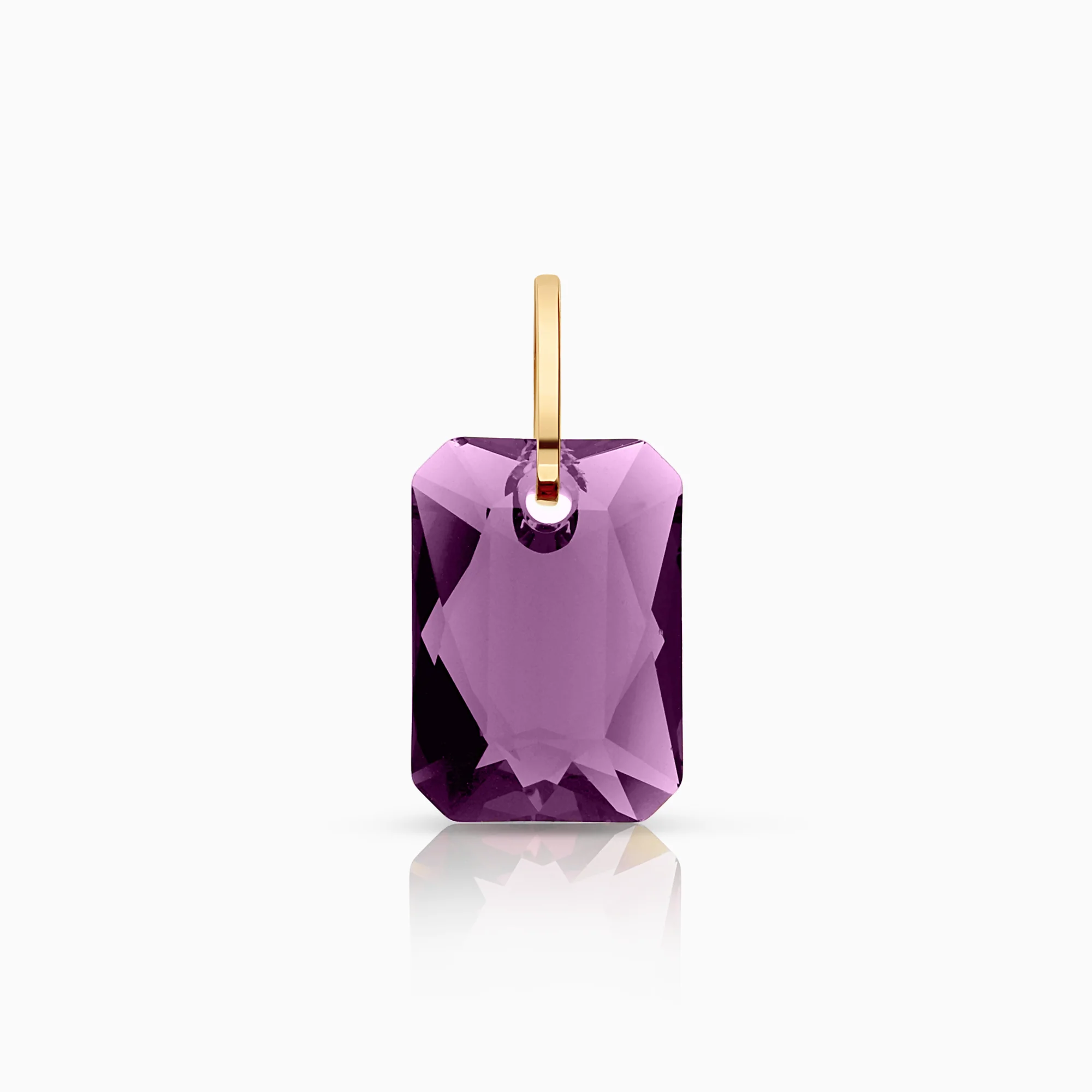 Gold pendant with purple stone 0.79g 18K gold