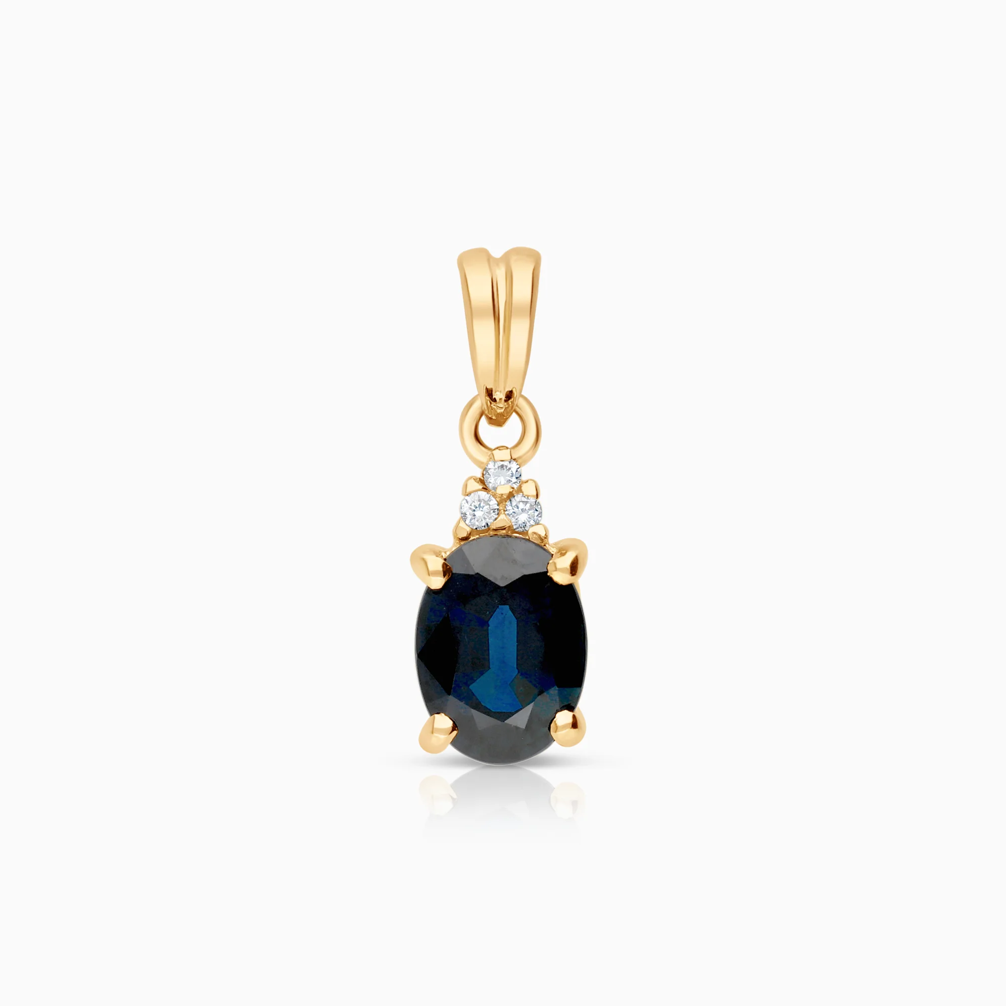 Diamond pendant sapphire 0.03ct 18K gold